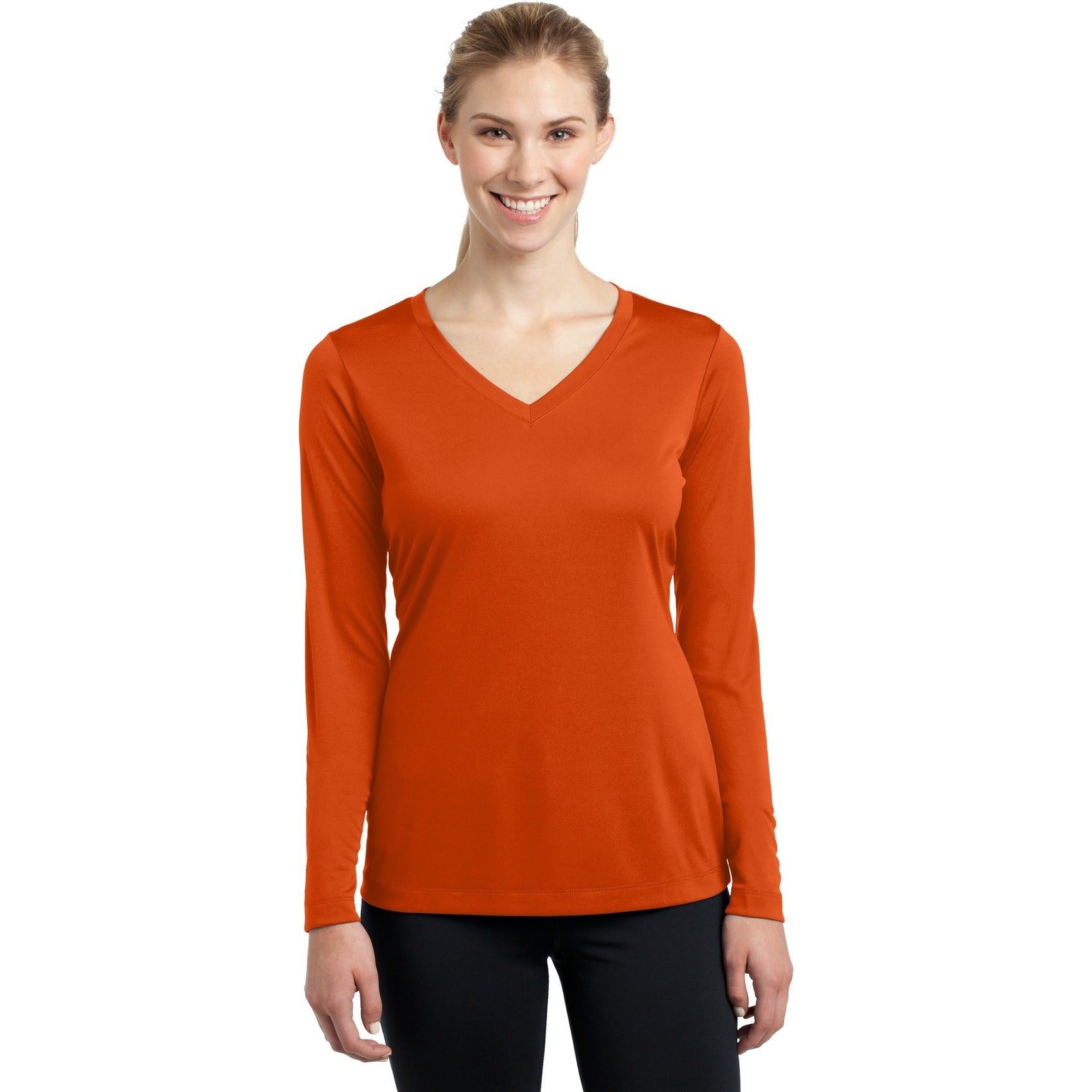 CLOSEOUT - Sport-Tek Ladies Long Sleeve PosiCharge Competitor V-Neck Tee