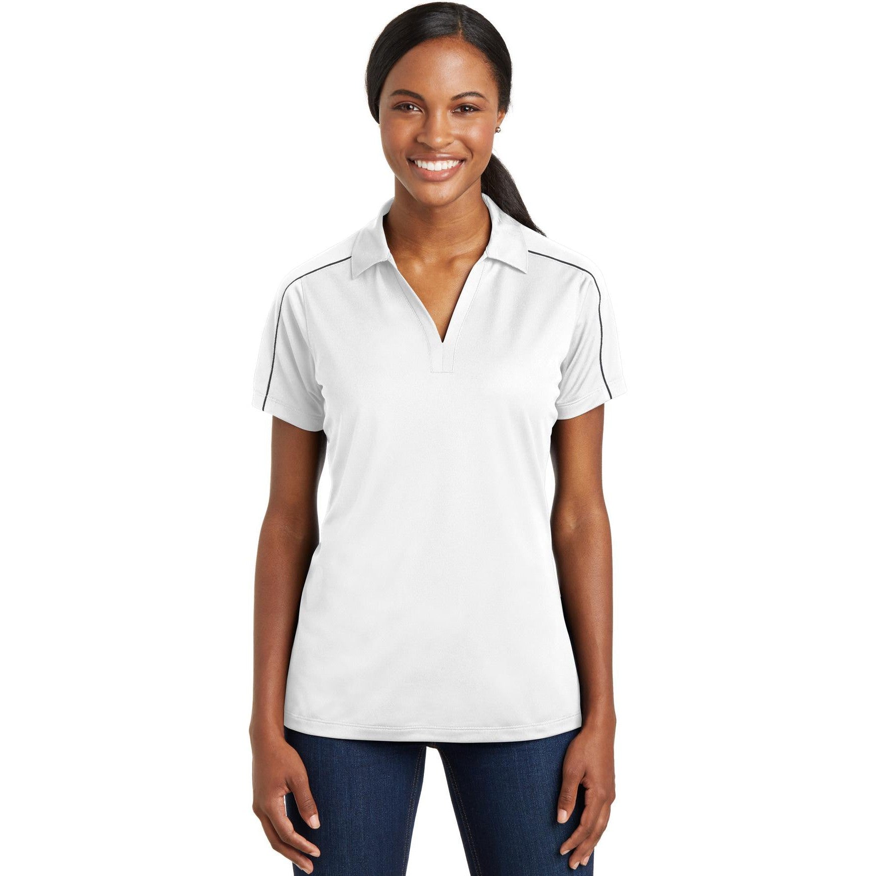 CLOSEOUT - Sport-Tek Ladies Micropique Sport-Wick Piped Polo