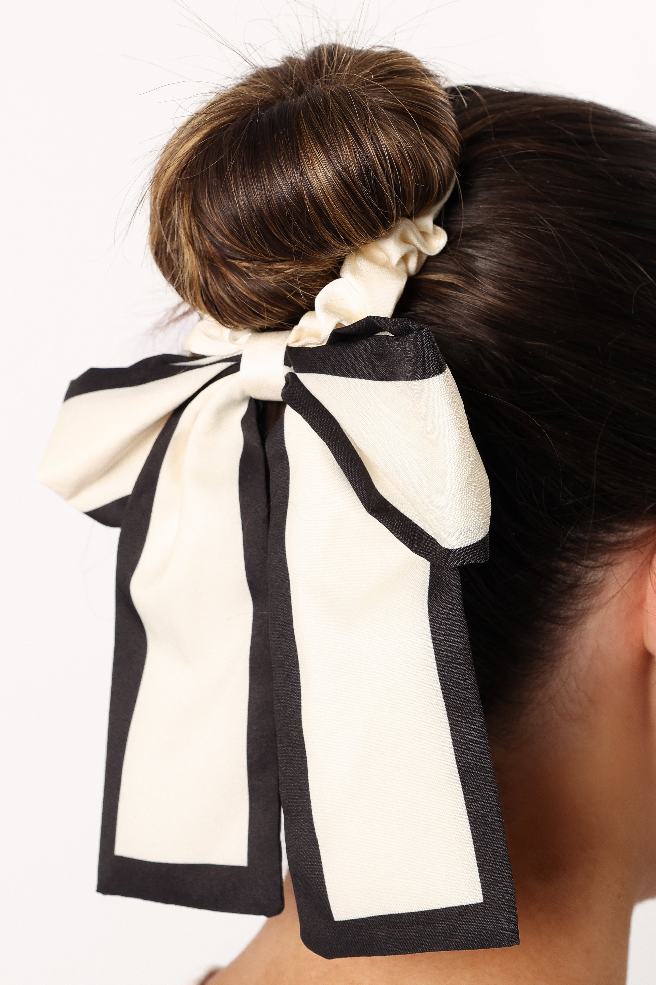 Rory Contrast Hair Tie - Cream Black