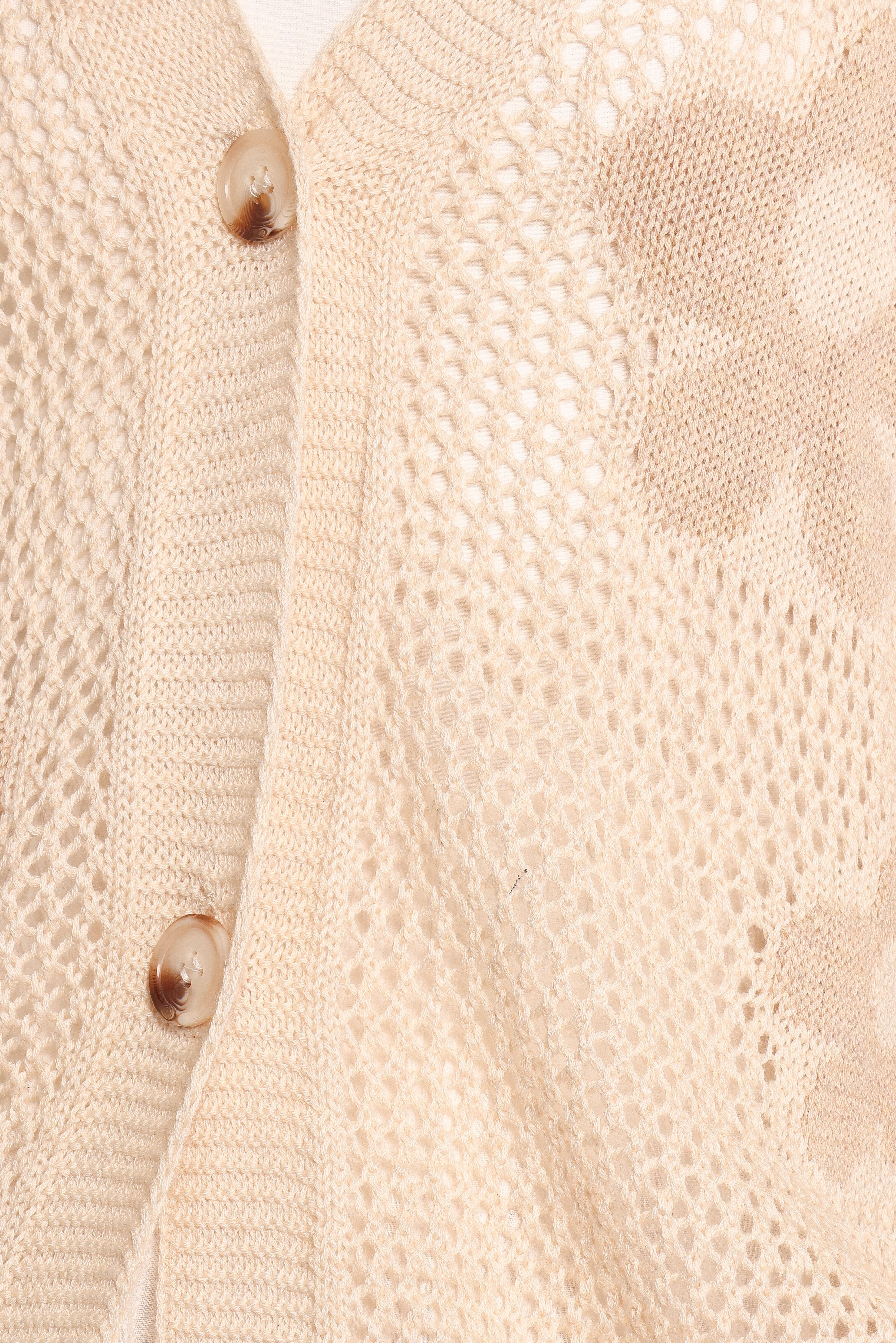 Winslow Open Knit Flower Cardigan - Tan