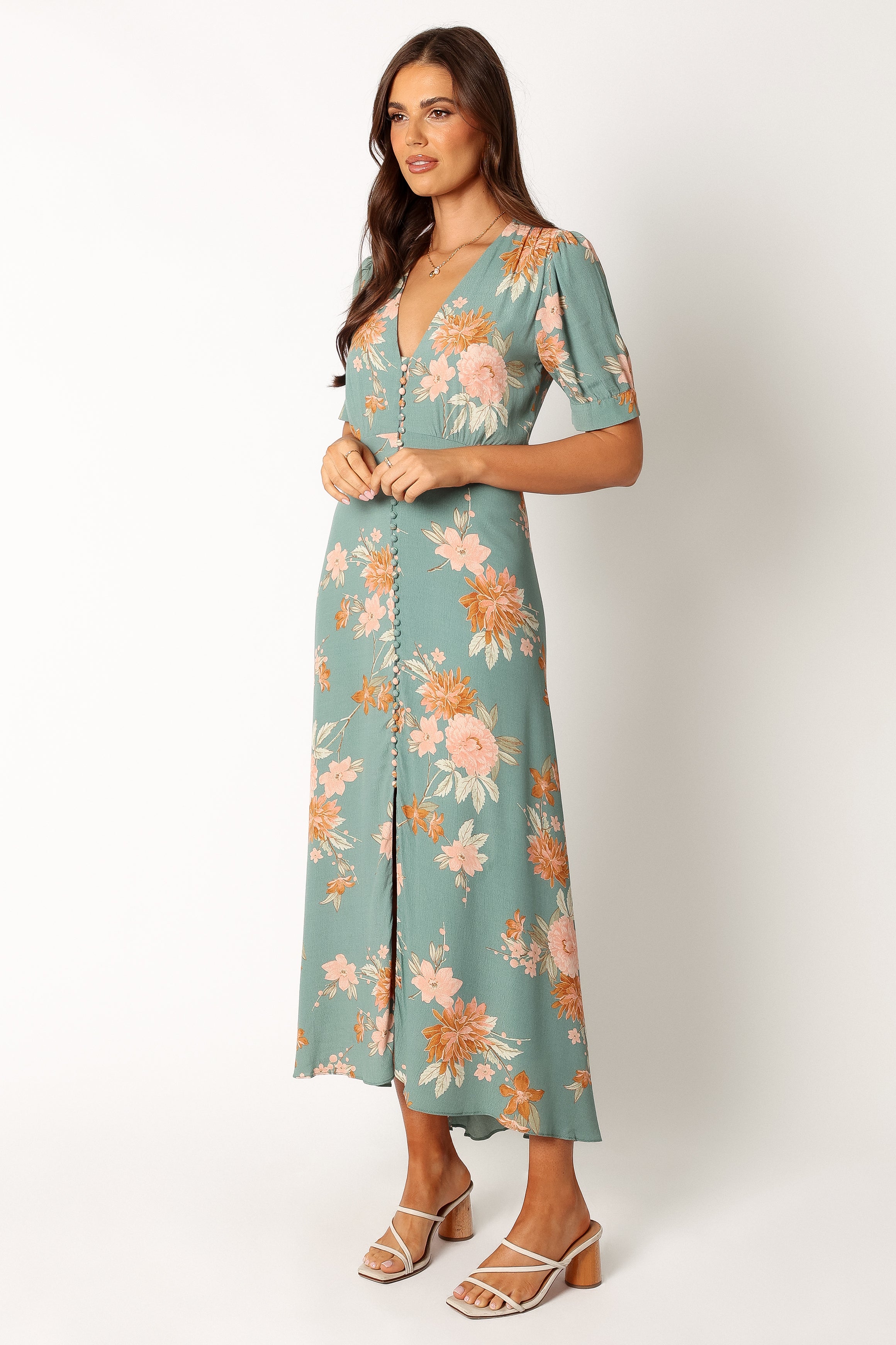 Frampton Midi Dress - Blue Floral