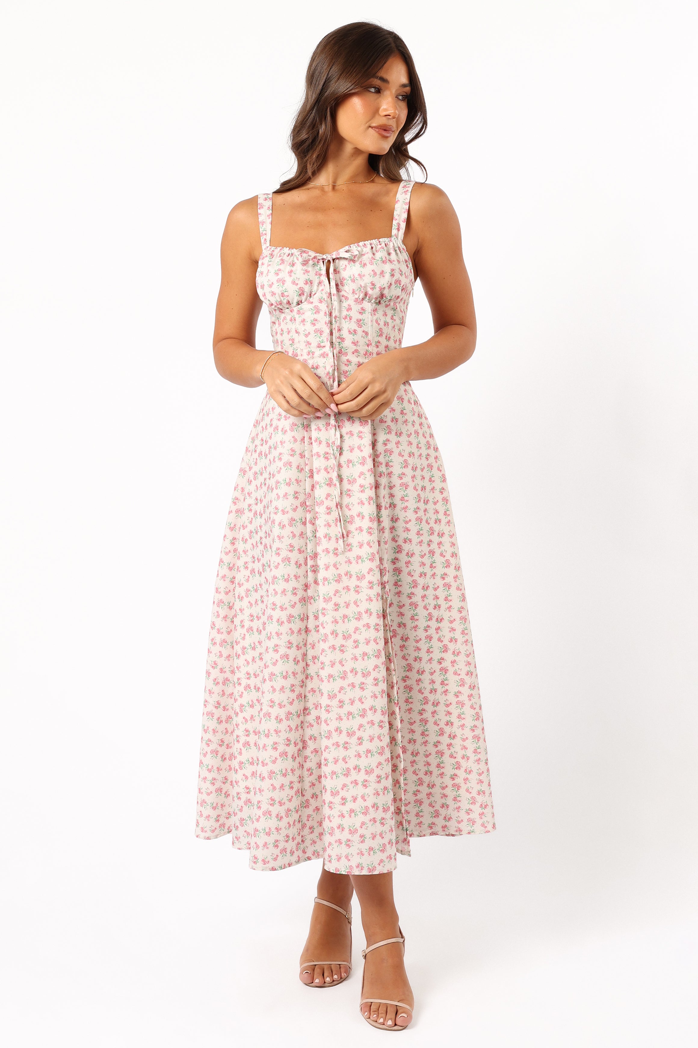 Elodie Midi Dress - Pink Floral