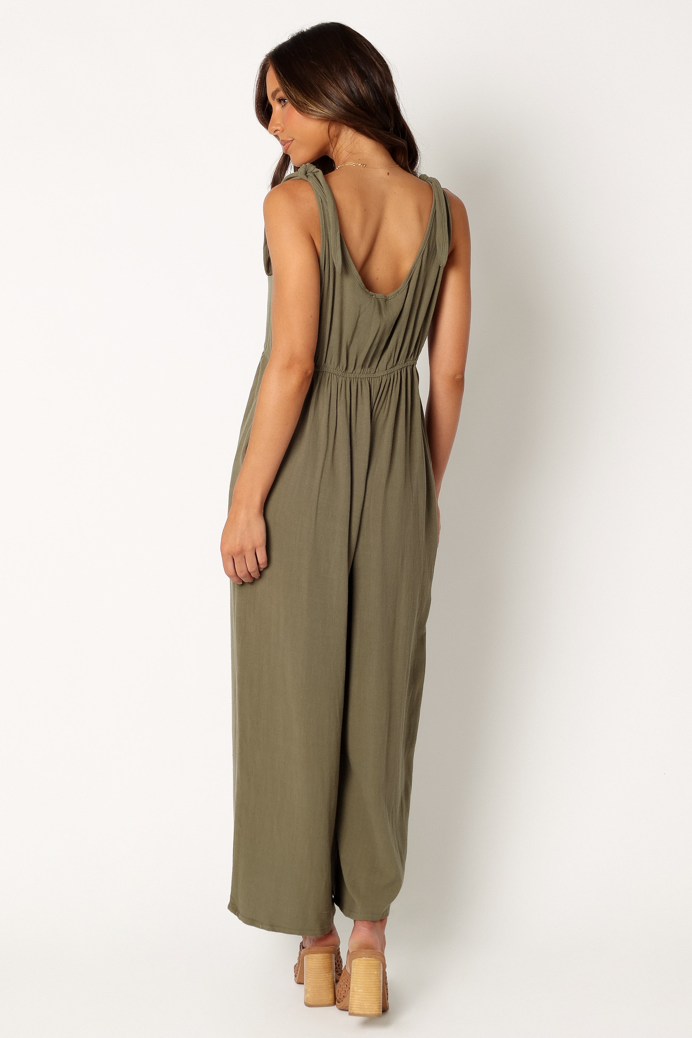 Ayla Linen Jumpsuit - Olive