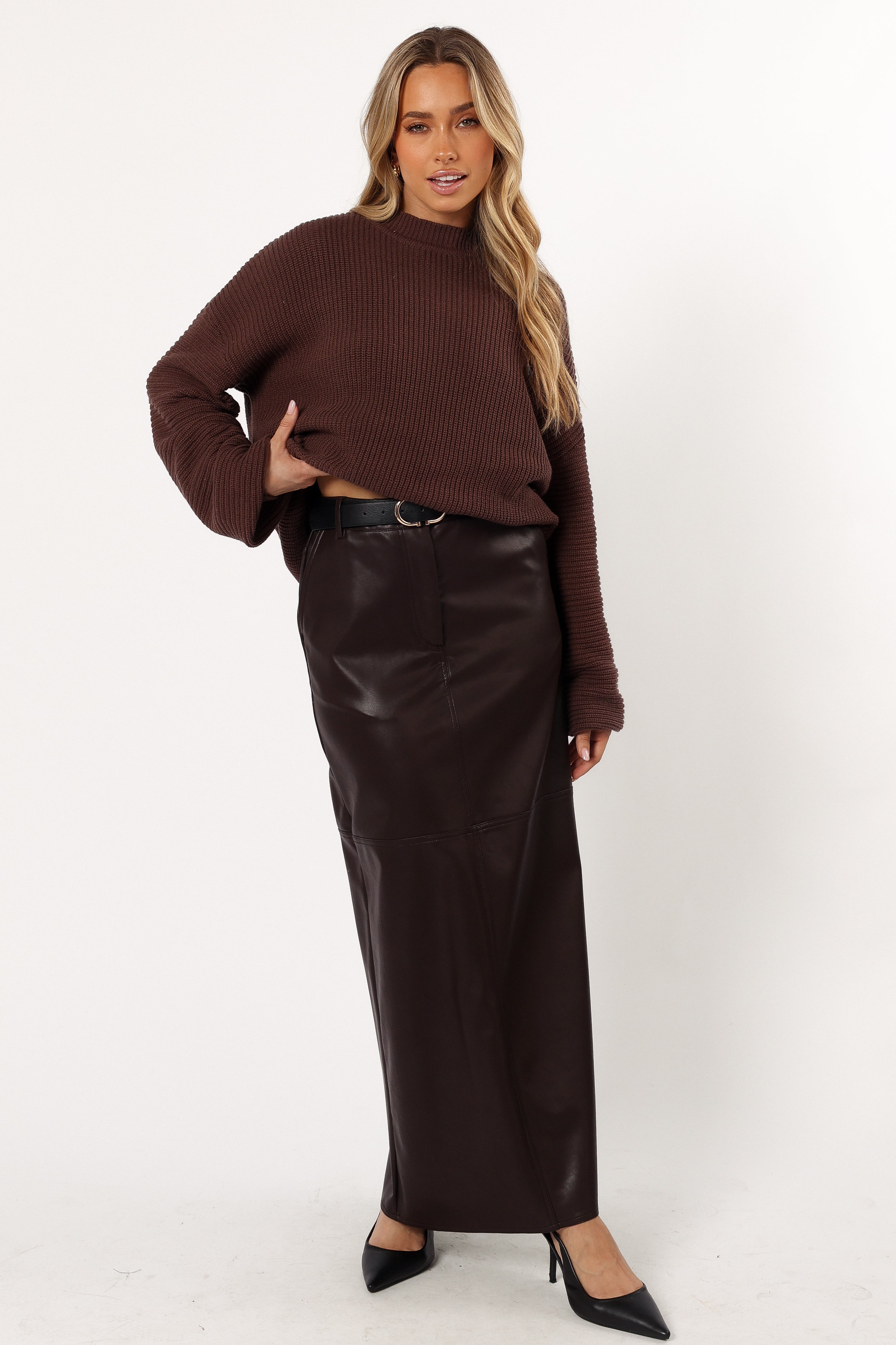 Katty Knit Sweater - Chocolate Brown