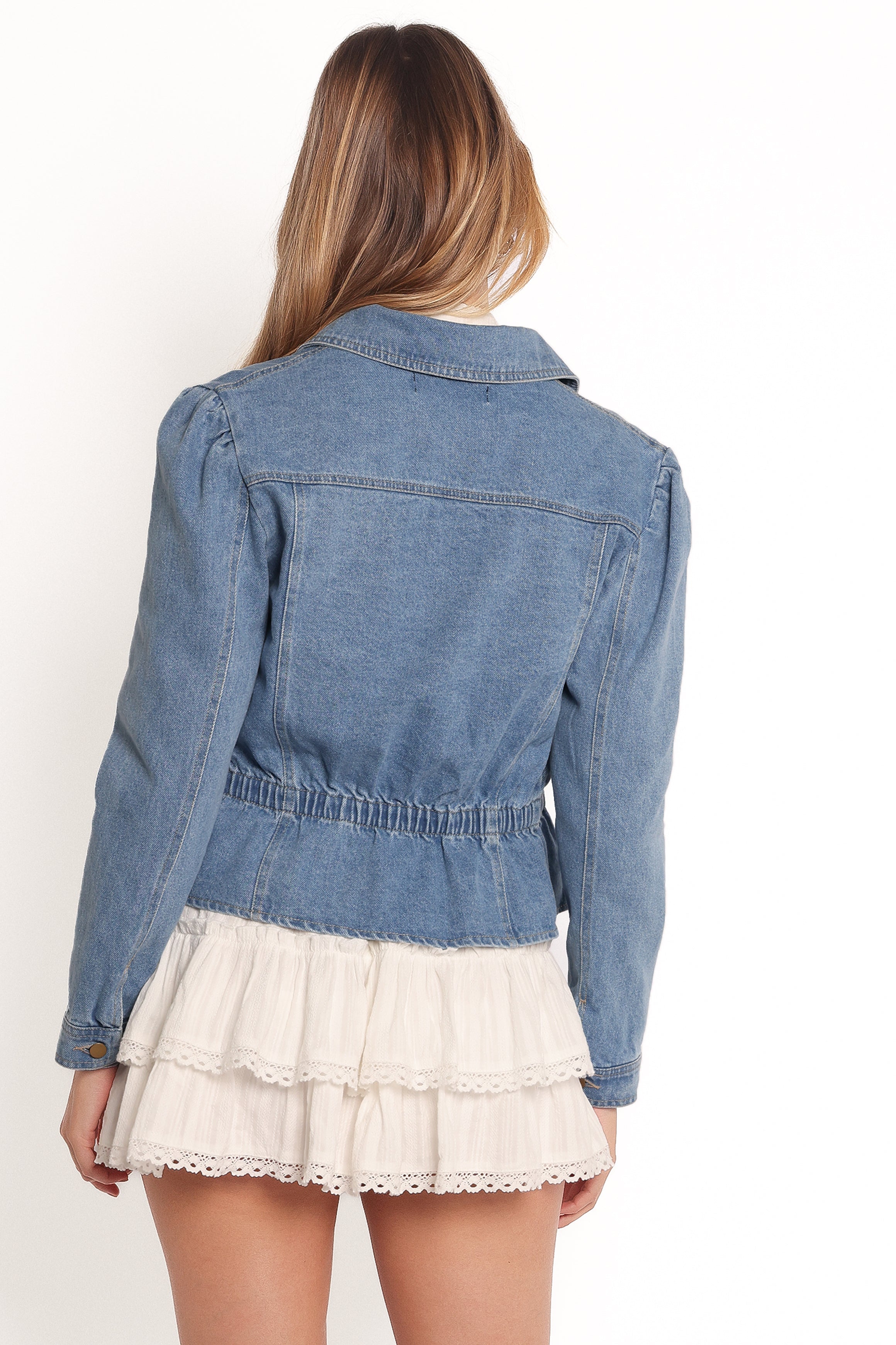 Raine Peplum Denim Jacket - Denim