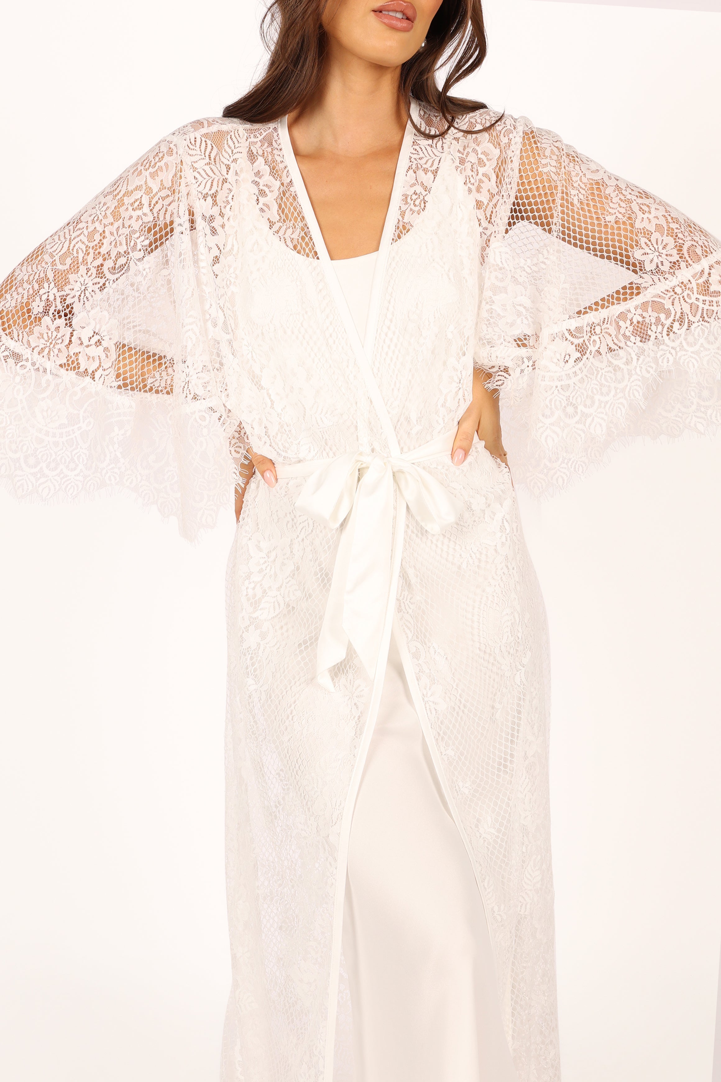 Nephele Lace Bridal Robe - Ivory