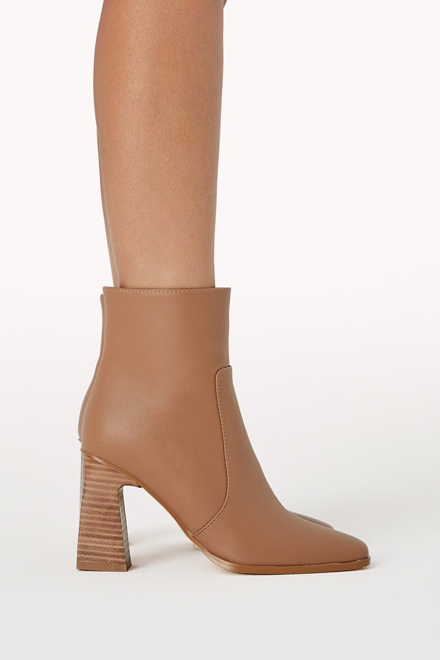 Jessica Block Heel Ankle Boot - Teak