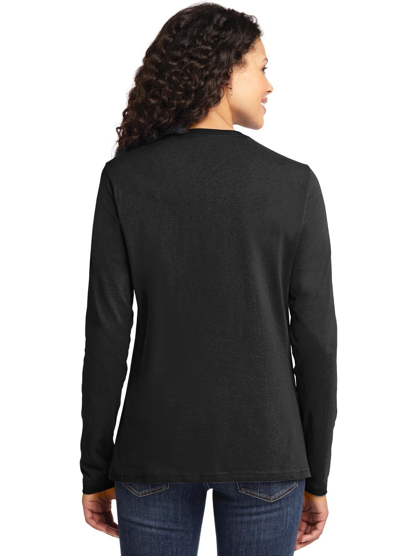 OUTLET-Port & Company Ladies Long Sleeve Cotton T-Shirt