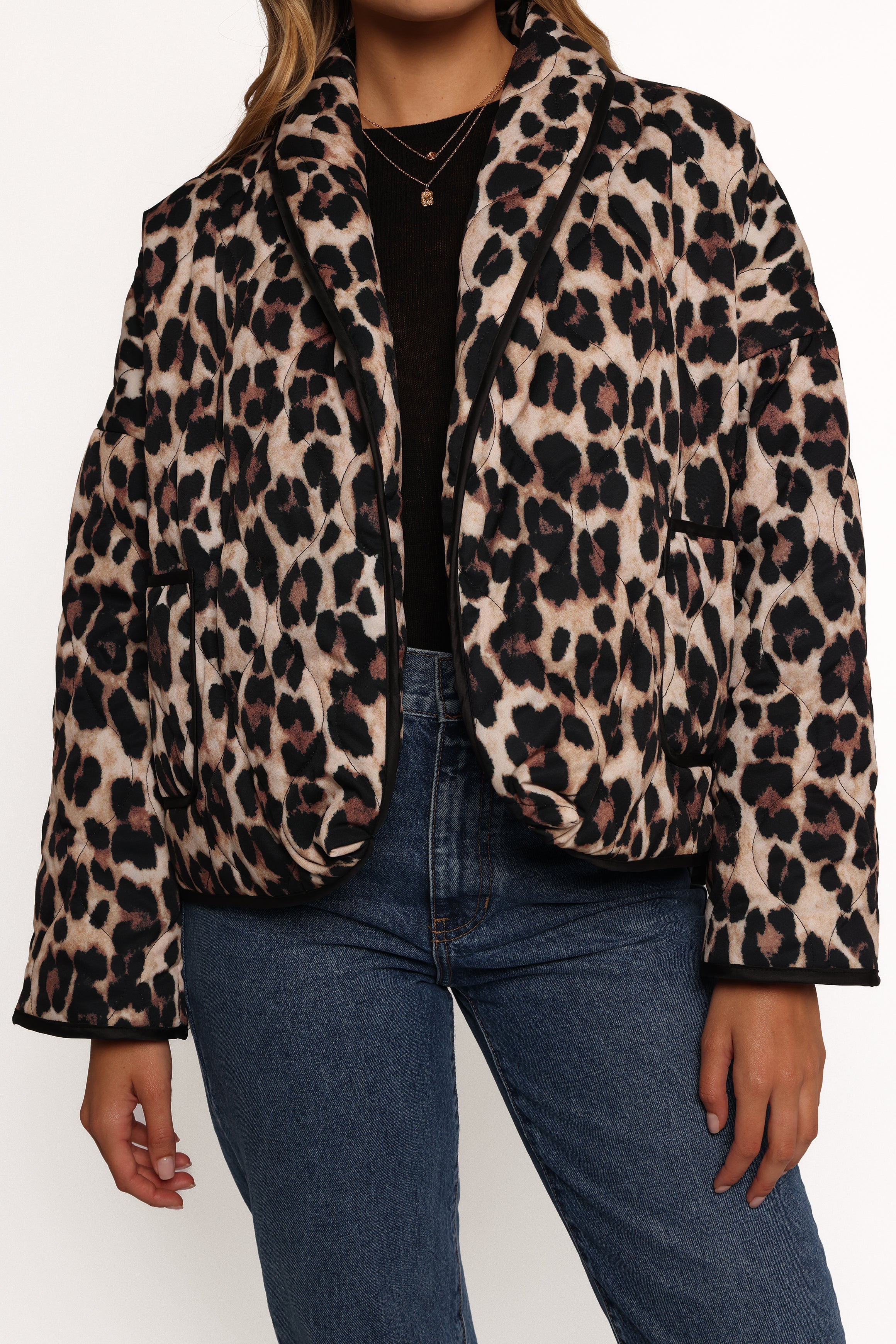 Marcos Leopard Print Quilted Jacket - Leopard