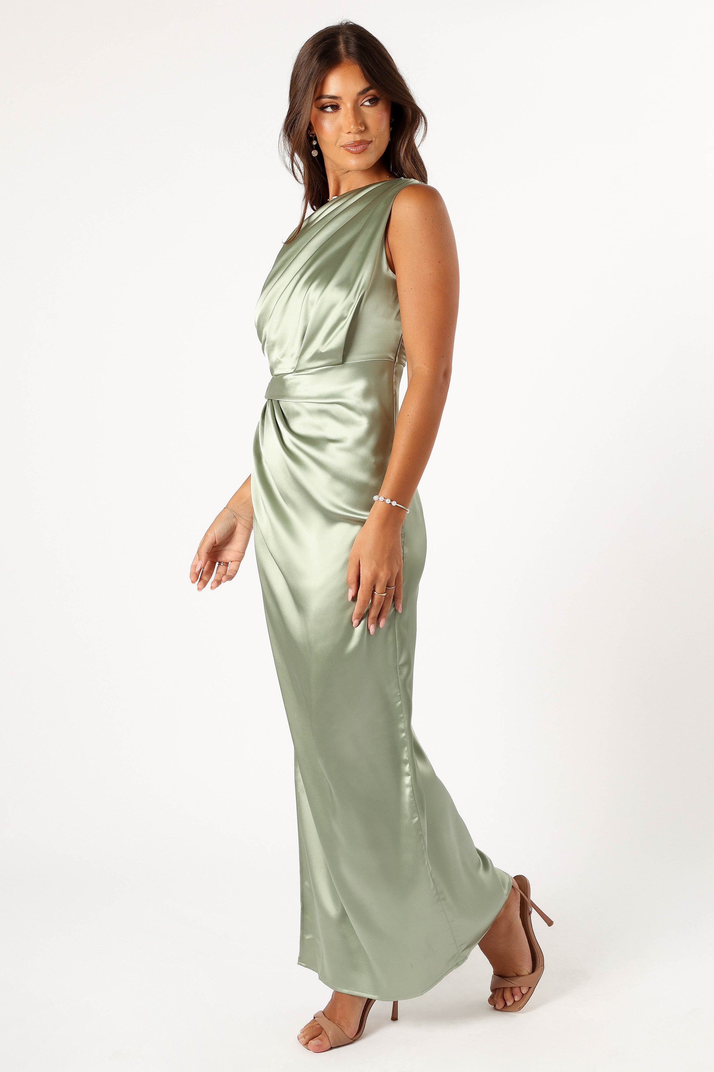 Nadia One Shoulder Maxi Dress - Sage