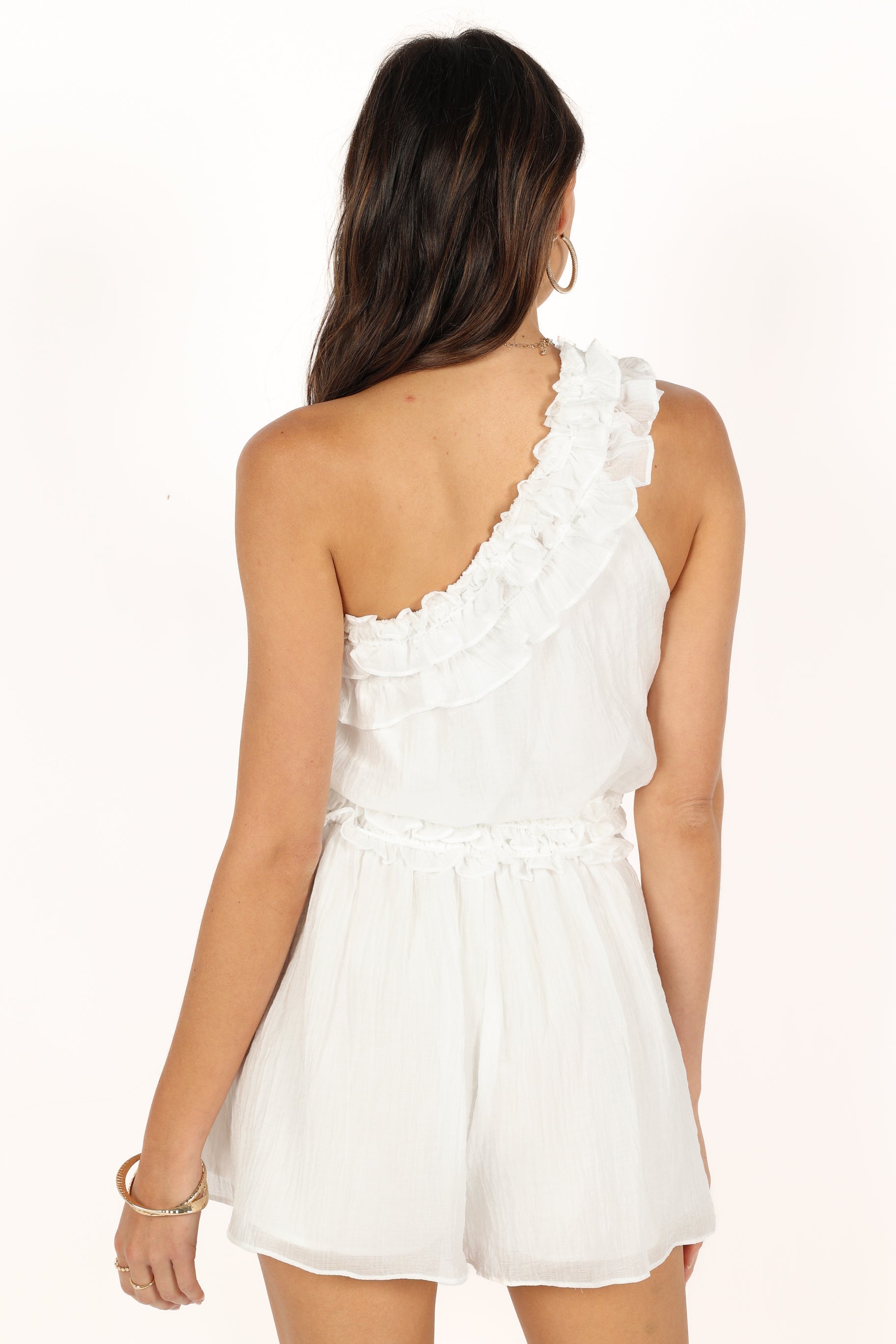 Tilly One Shoulder Romper - White