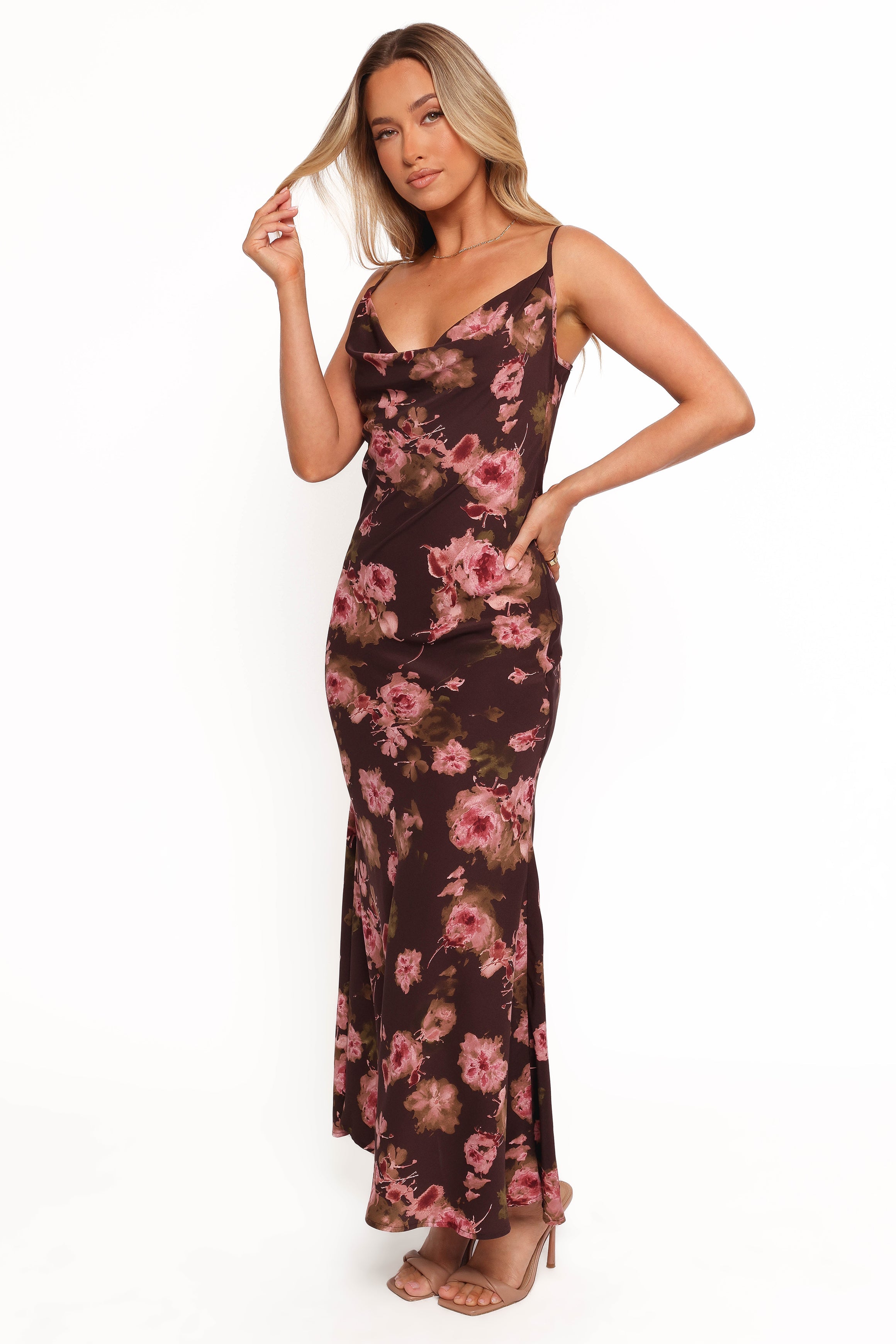 Enya Maxi Dress - Chocolate Floral