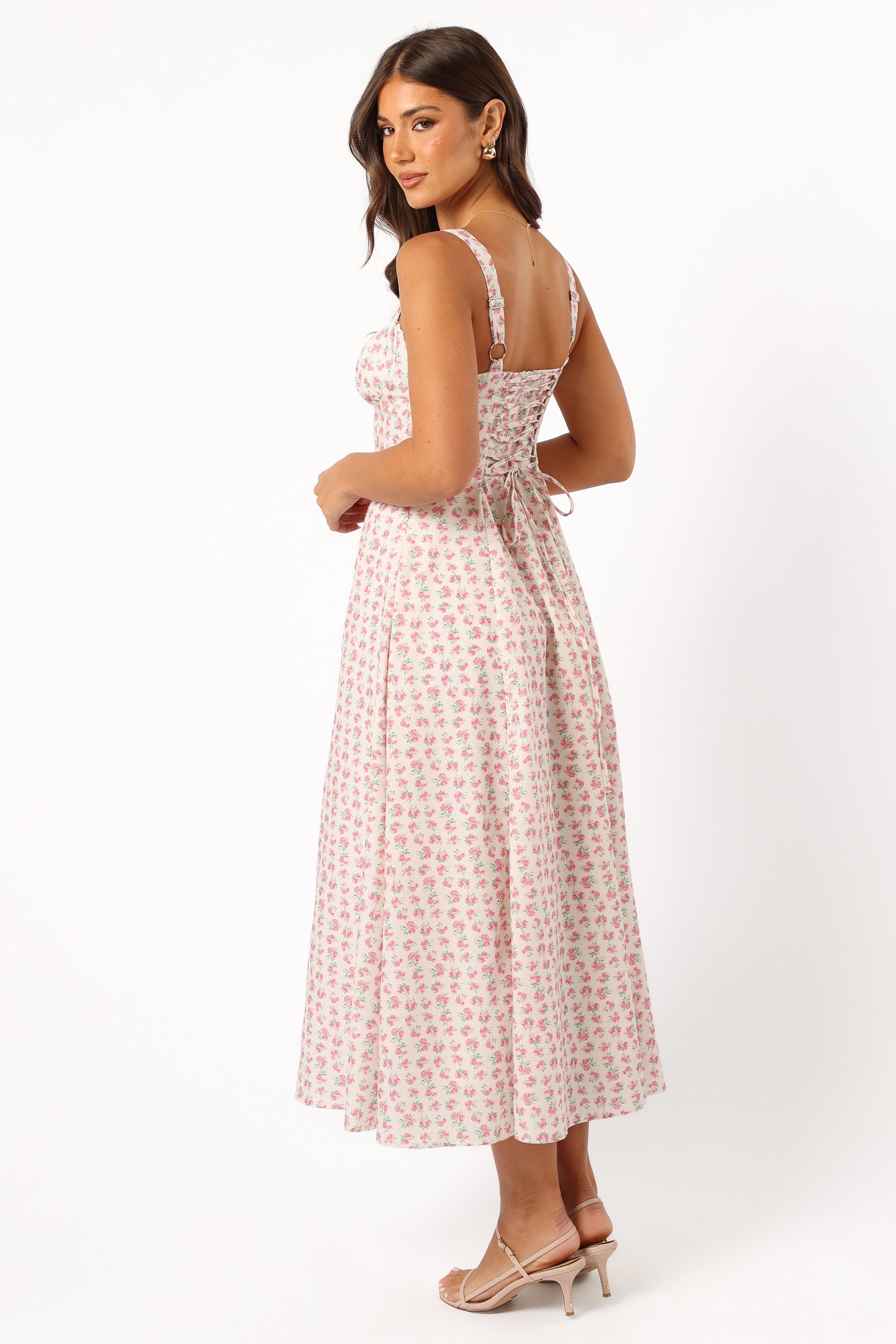 Elodie Midi Dress - Pink Floral