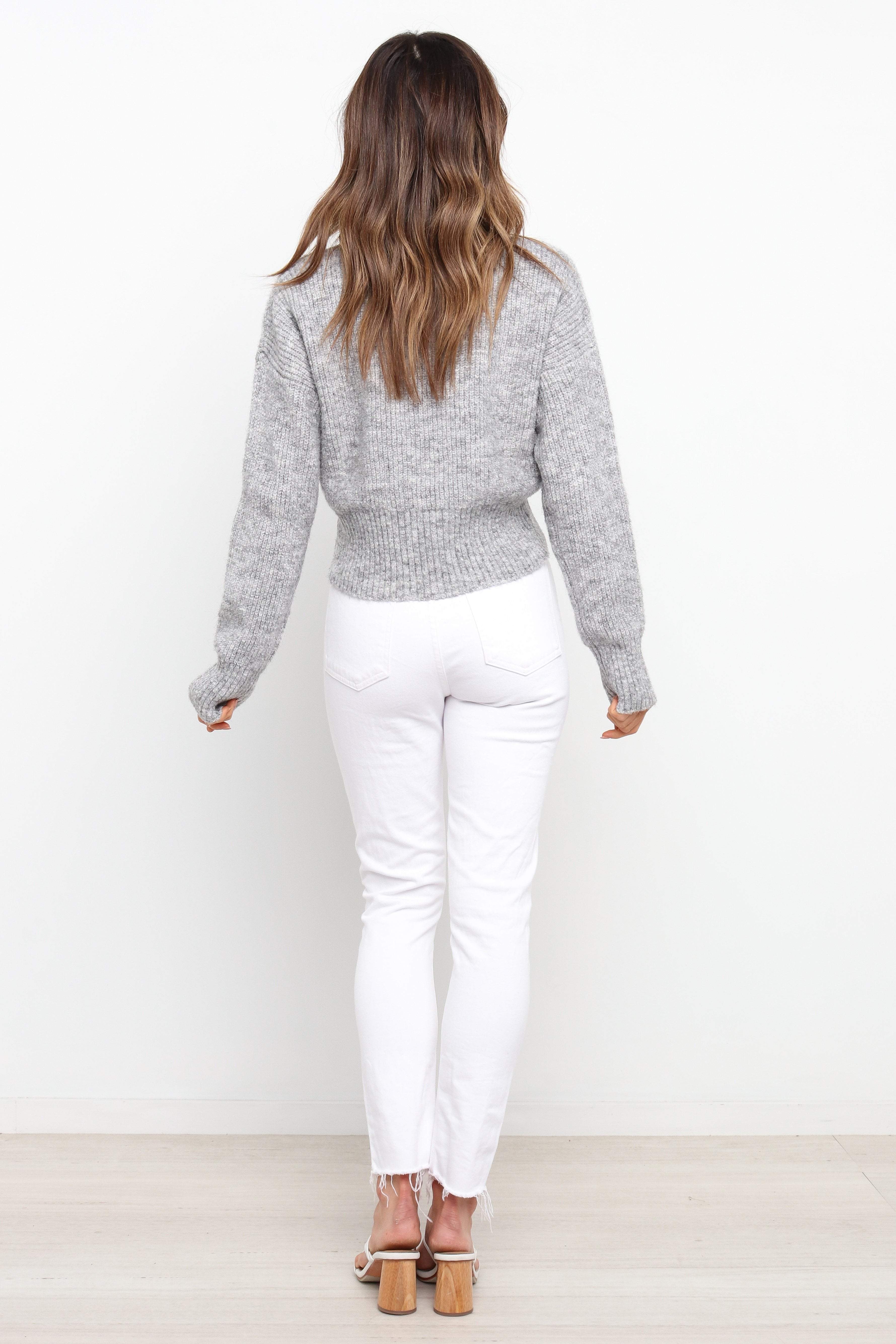 Captivate Knit Sweater - Grey