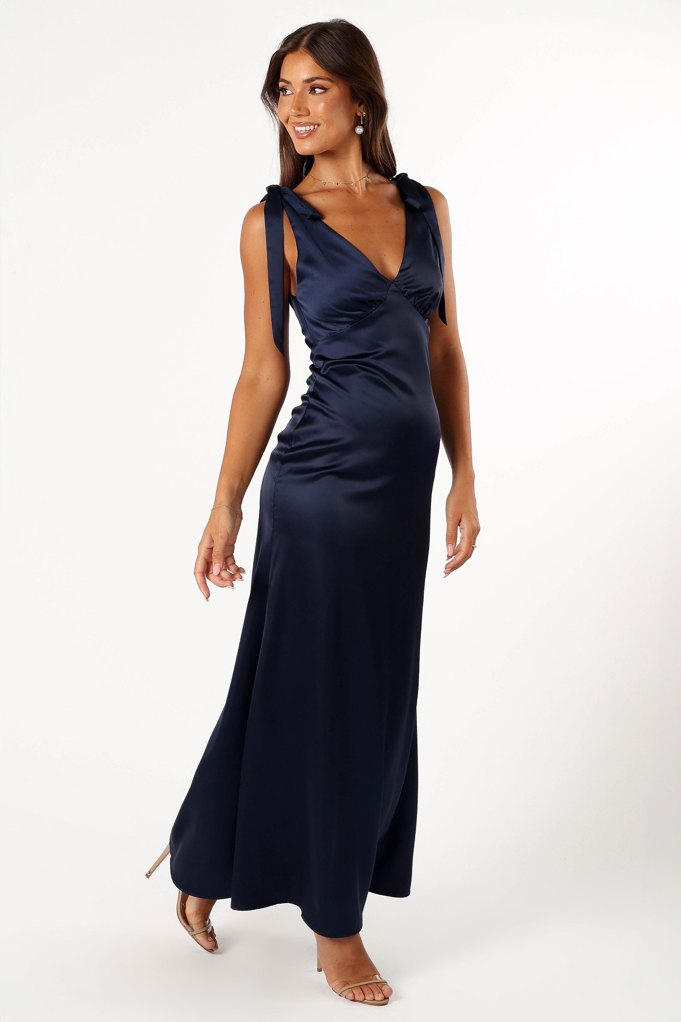 Xavier Bow Shoulder Maxi Dress - Navy