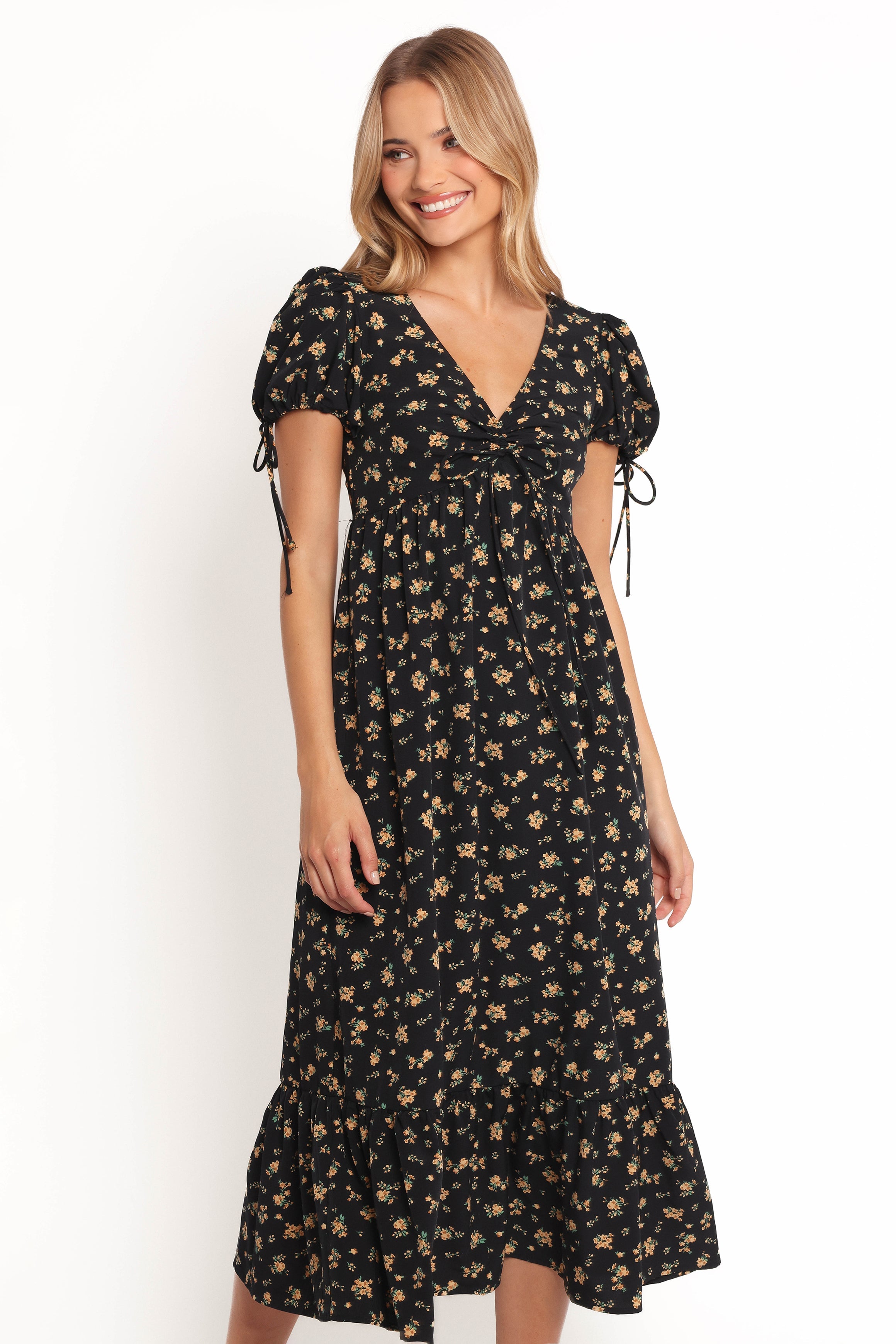 Zina Maxi Dress - Black Floral