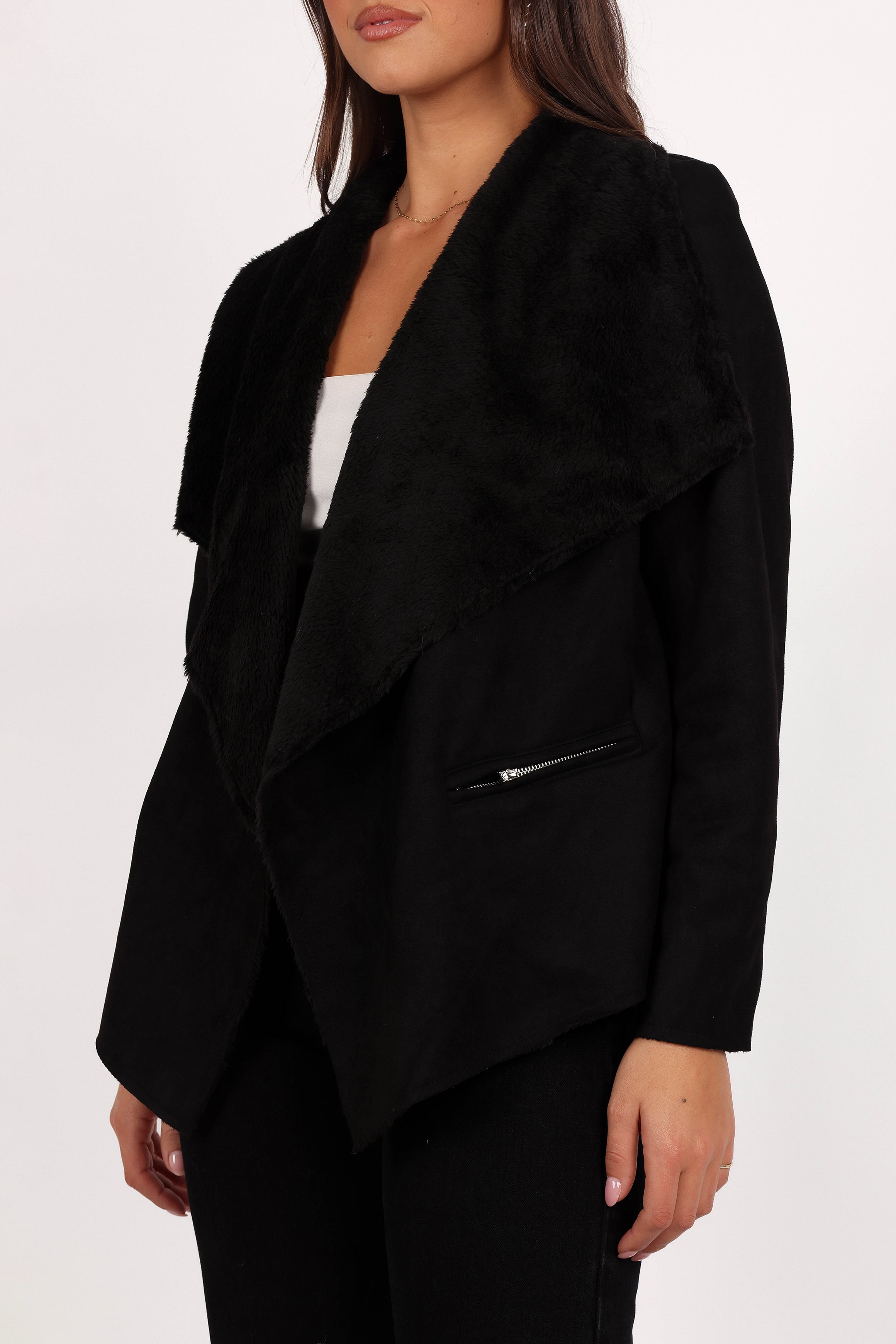 Lopez Faux Sherling Jacket - Black