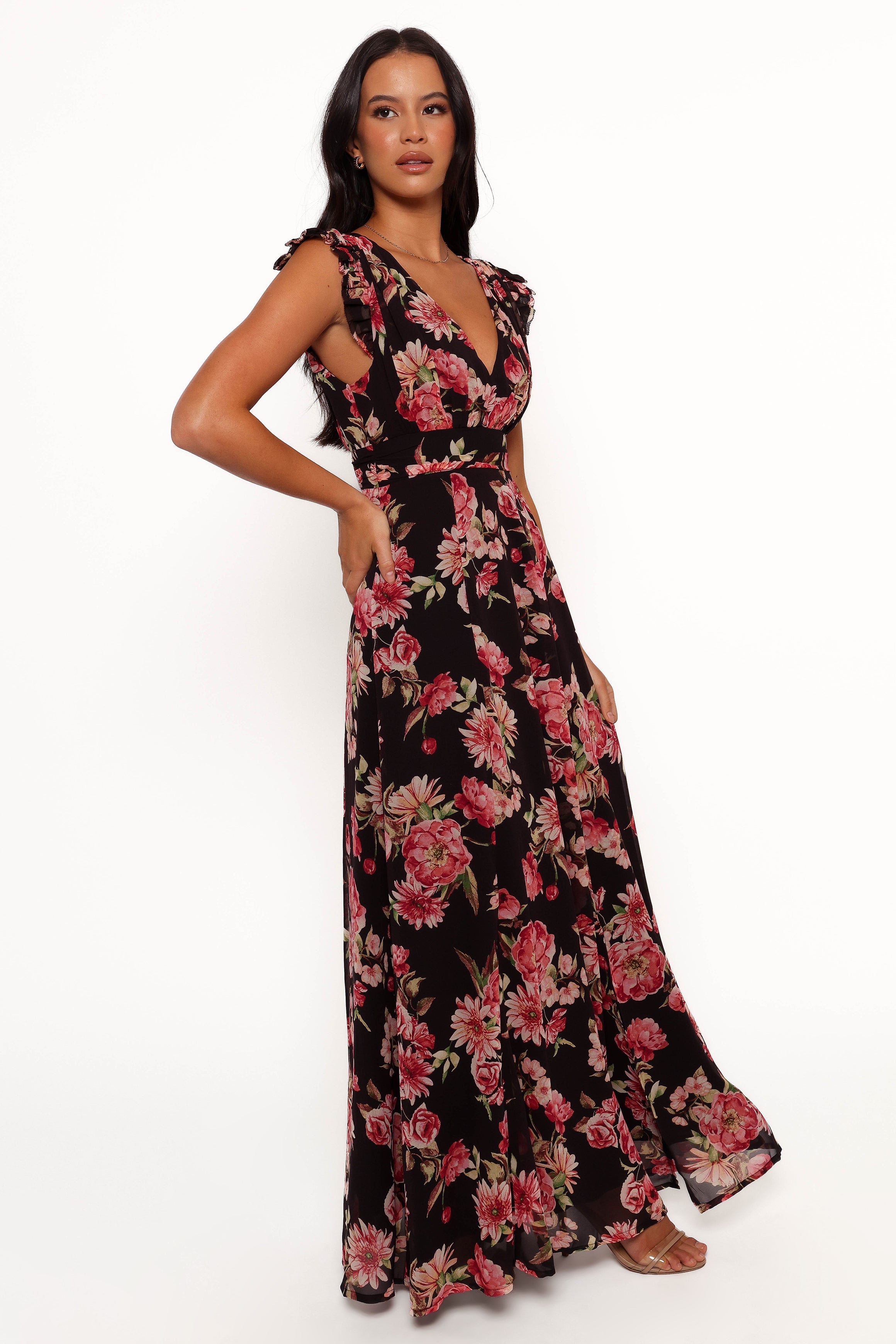 Aldo Maxi Dress - Black Floral