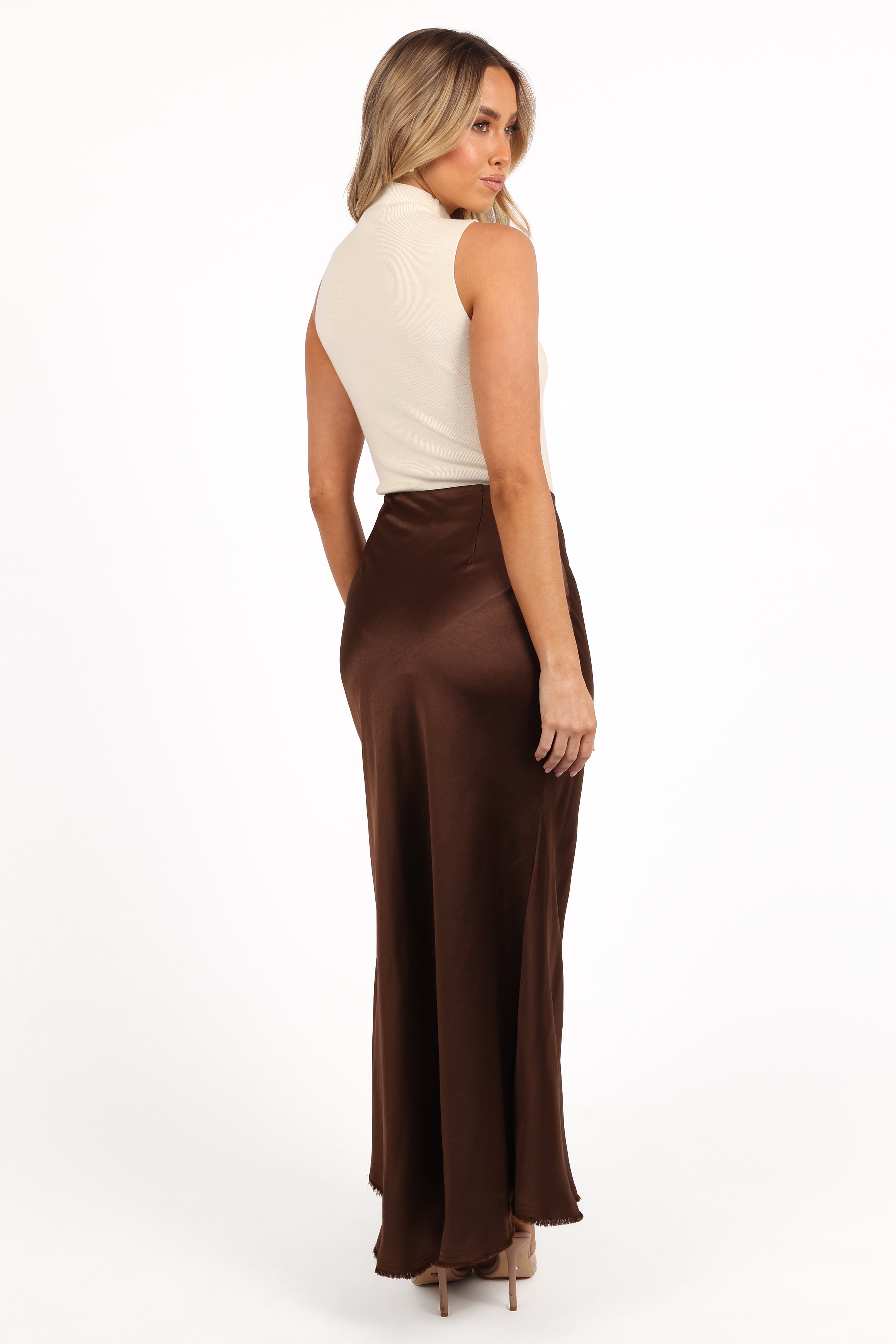 Kora Midi Skirt - Brown