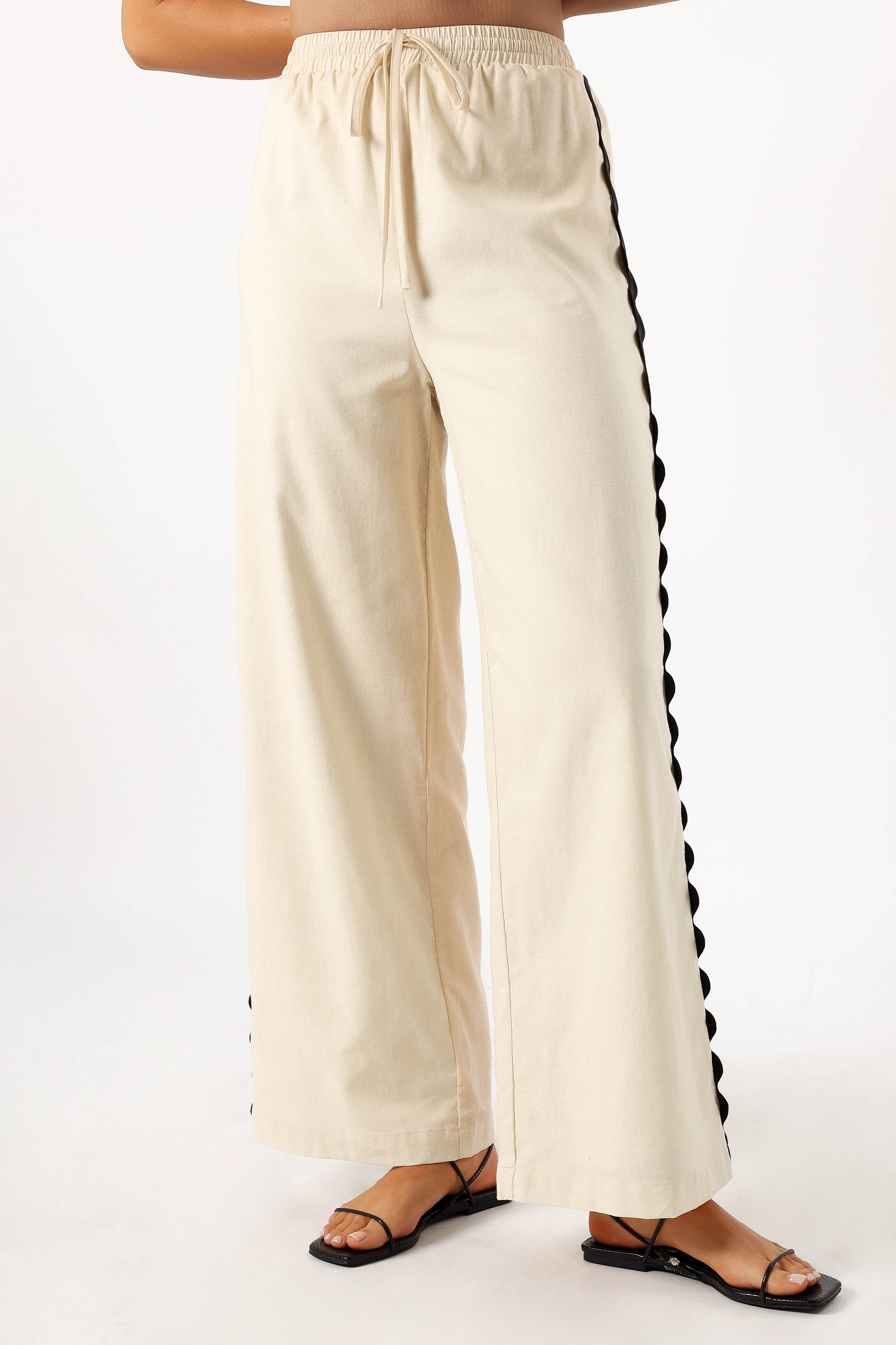 Mollymook Pants - Cream Black