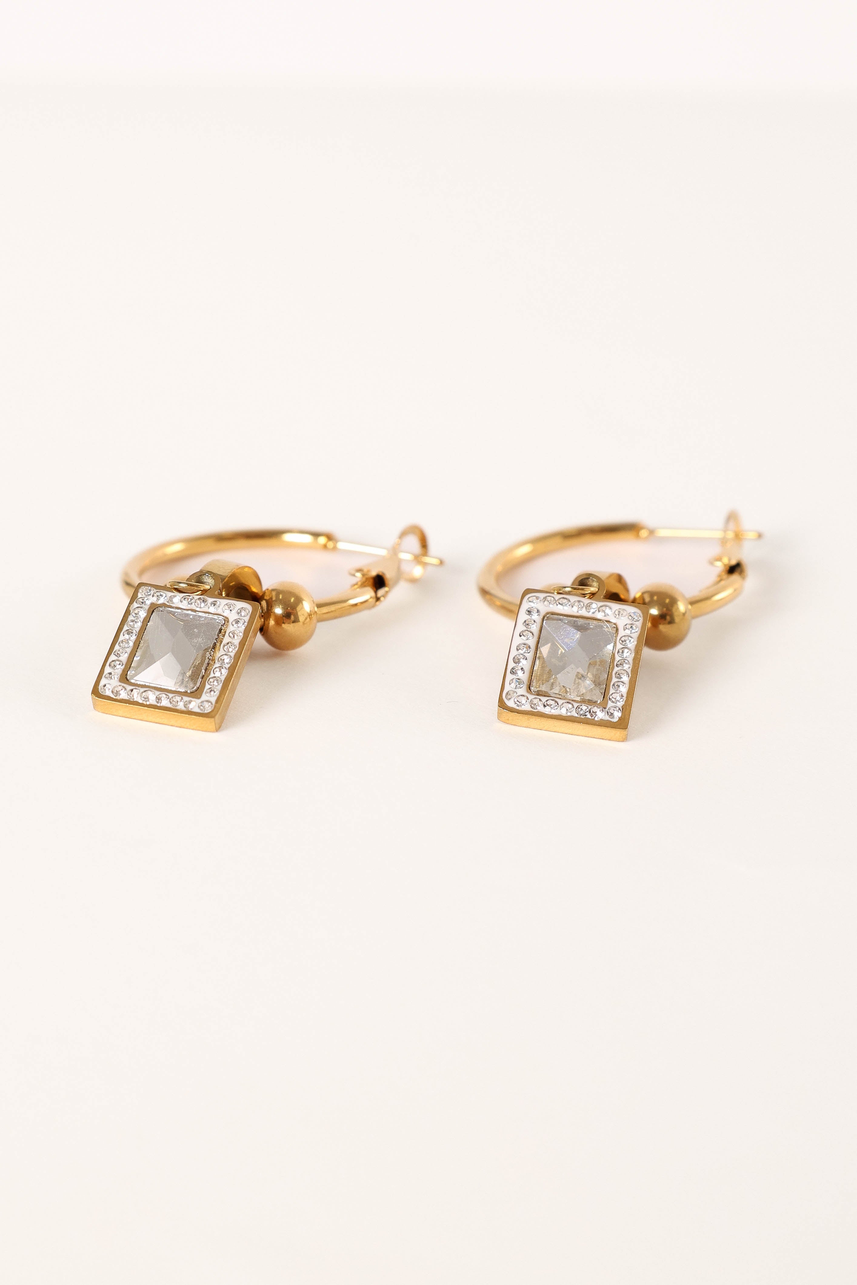 Audrey Charm Hoop Earrings - Gold