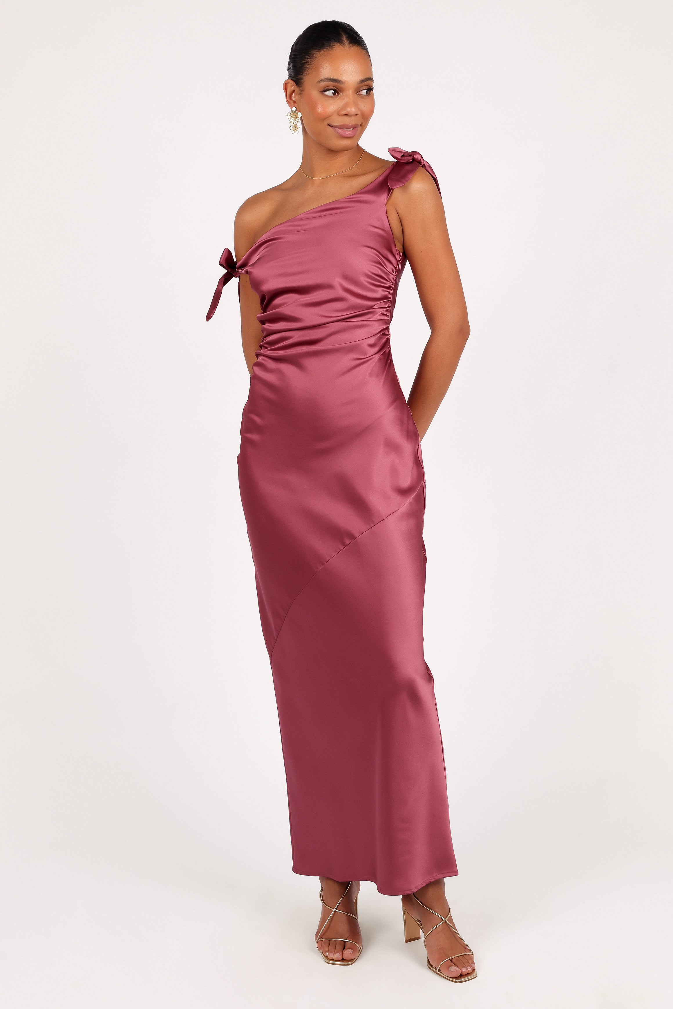 Selma Off Shoulder Maxi Dress - Dark Rose