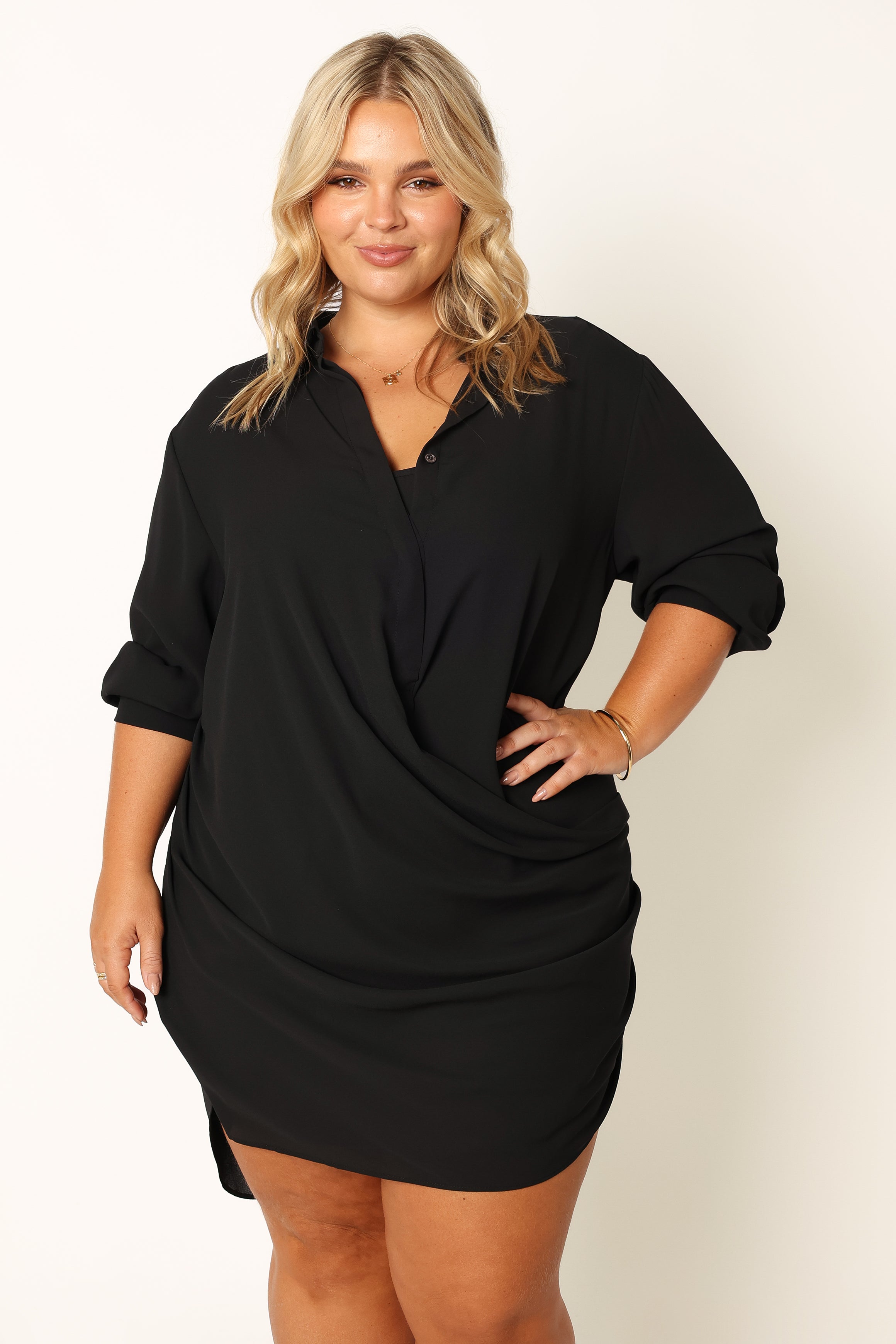 Niky Long Sleeve Mini Dress - Black