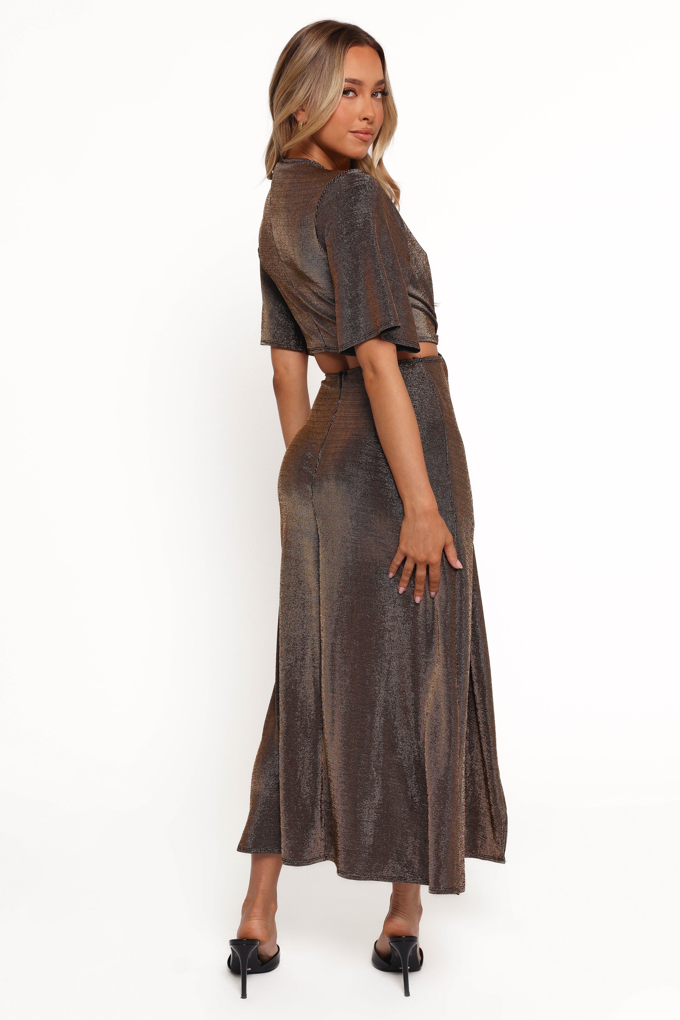 Blanca Cut Out Maxi Dress - Black/Rose Gold