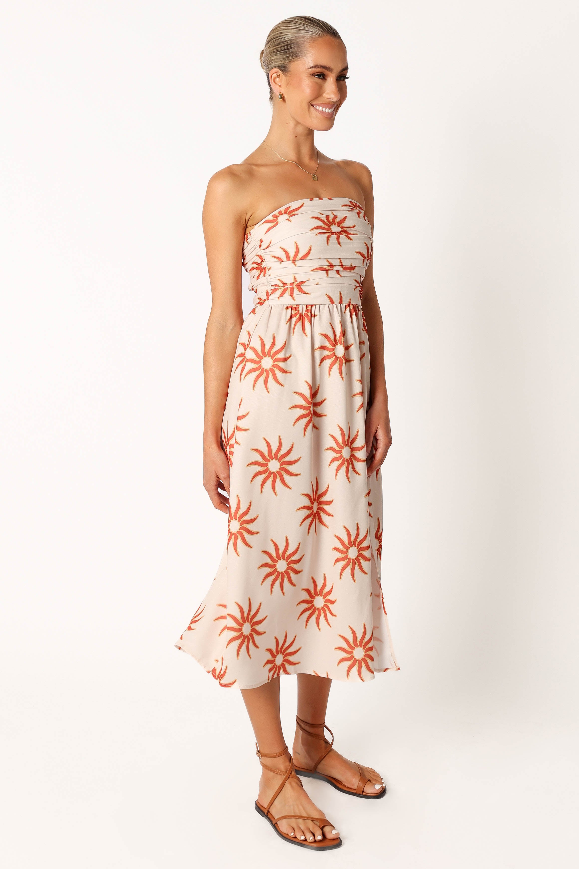 Ryder Strapless Midi Dress - Soleil