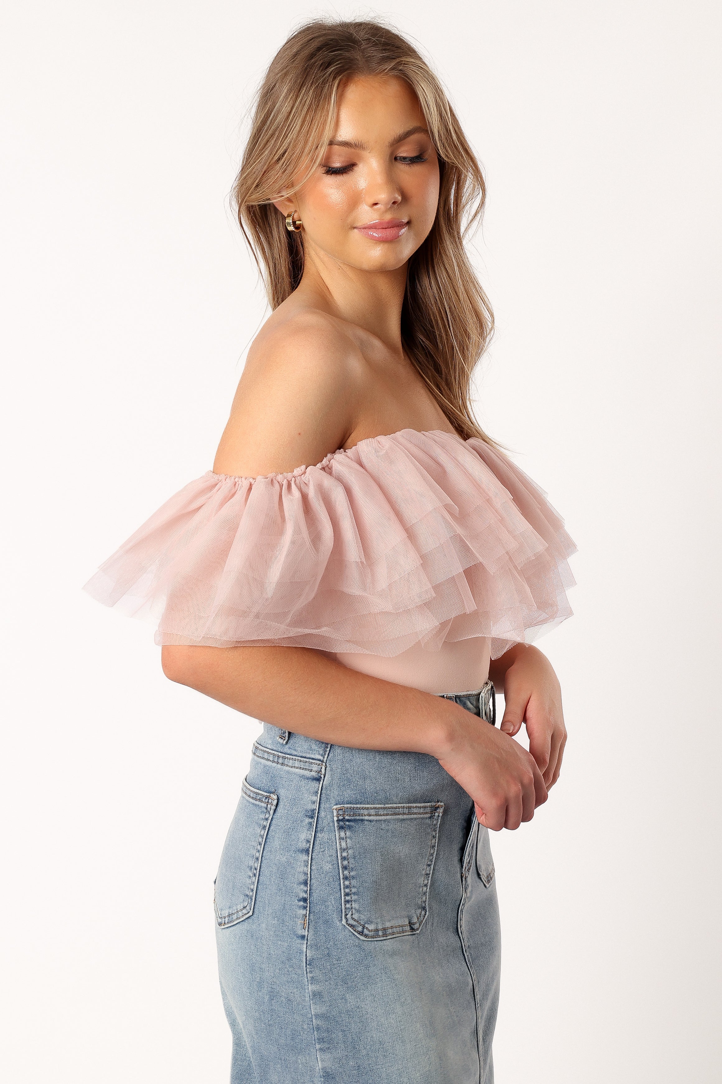 Dae Off Shoulder Bodysuit - Blush