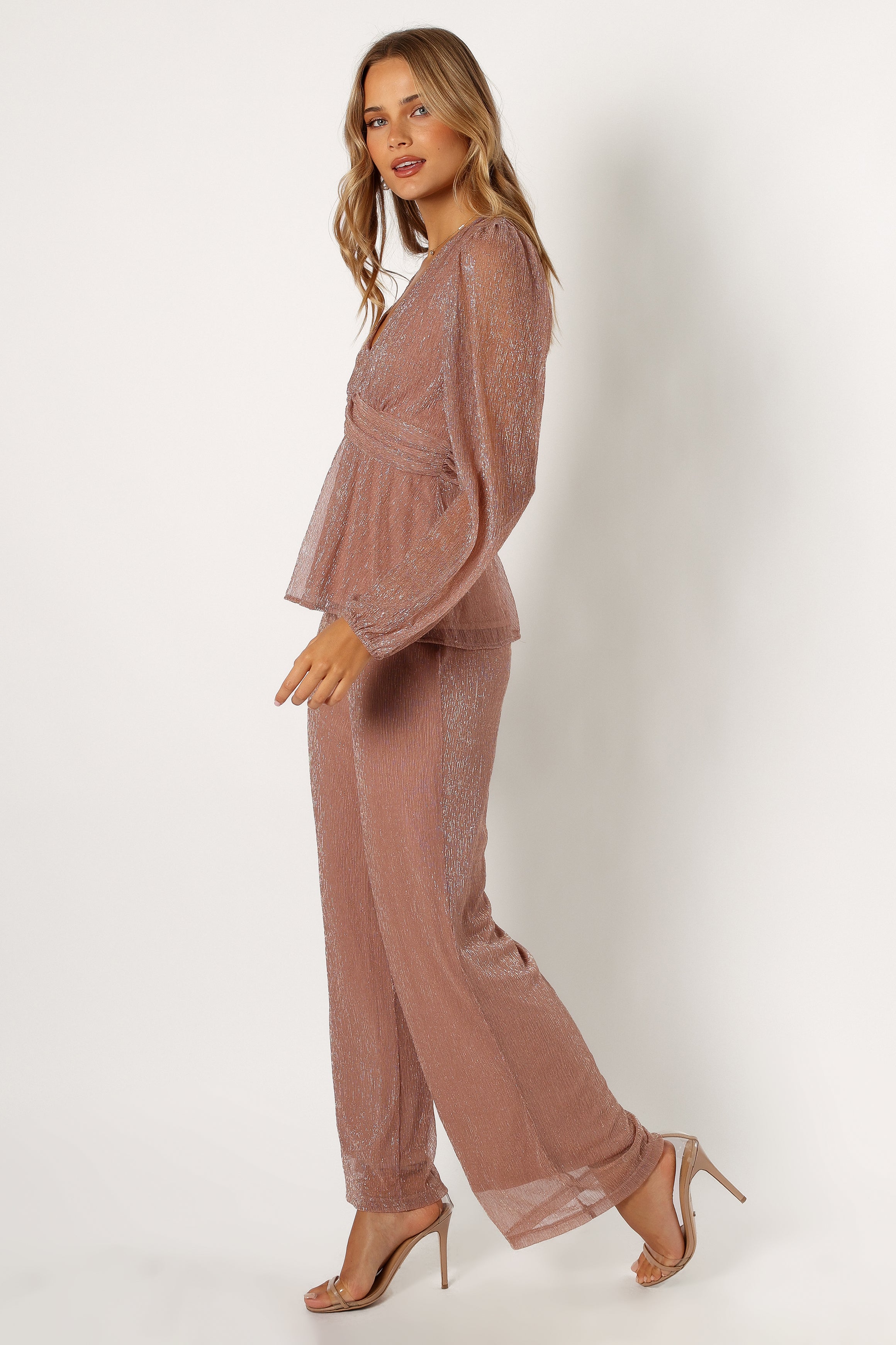 Ramona Wide Leg Pants - Rose