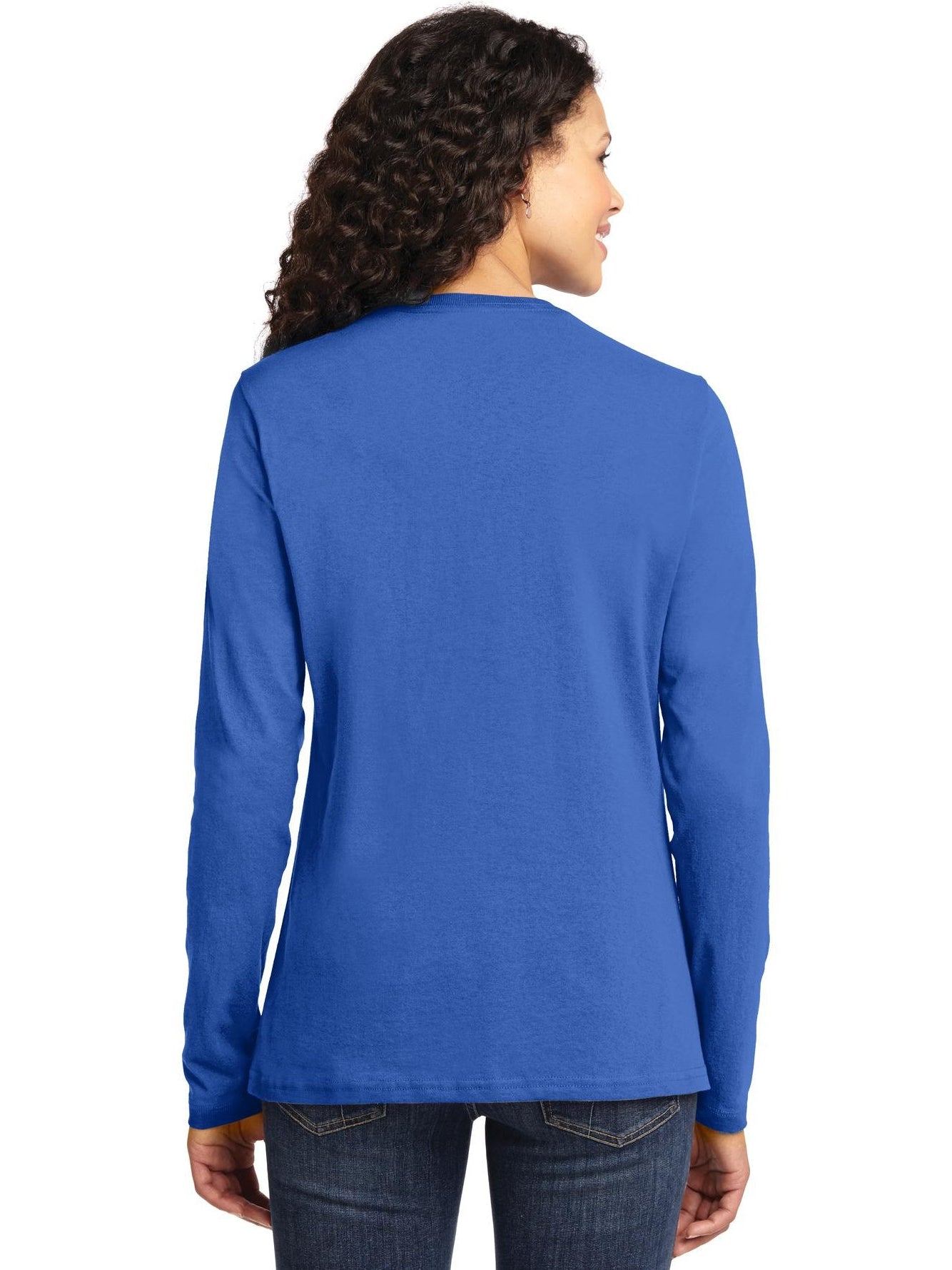 OUTLET-Port & Company Ladies Long Sleeve Cotton T-Shirt