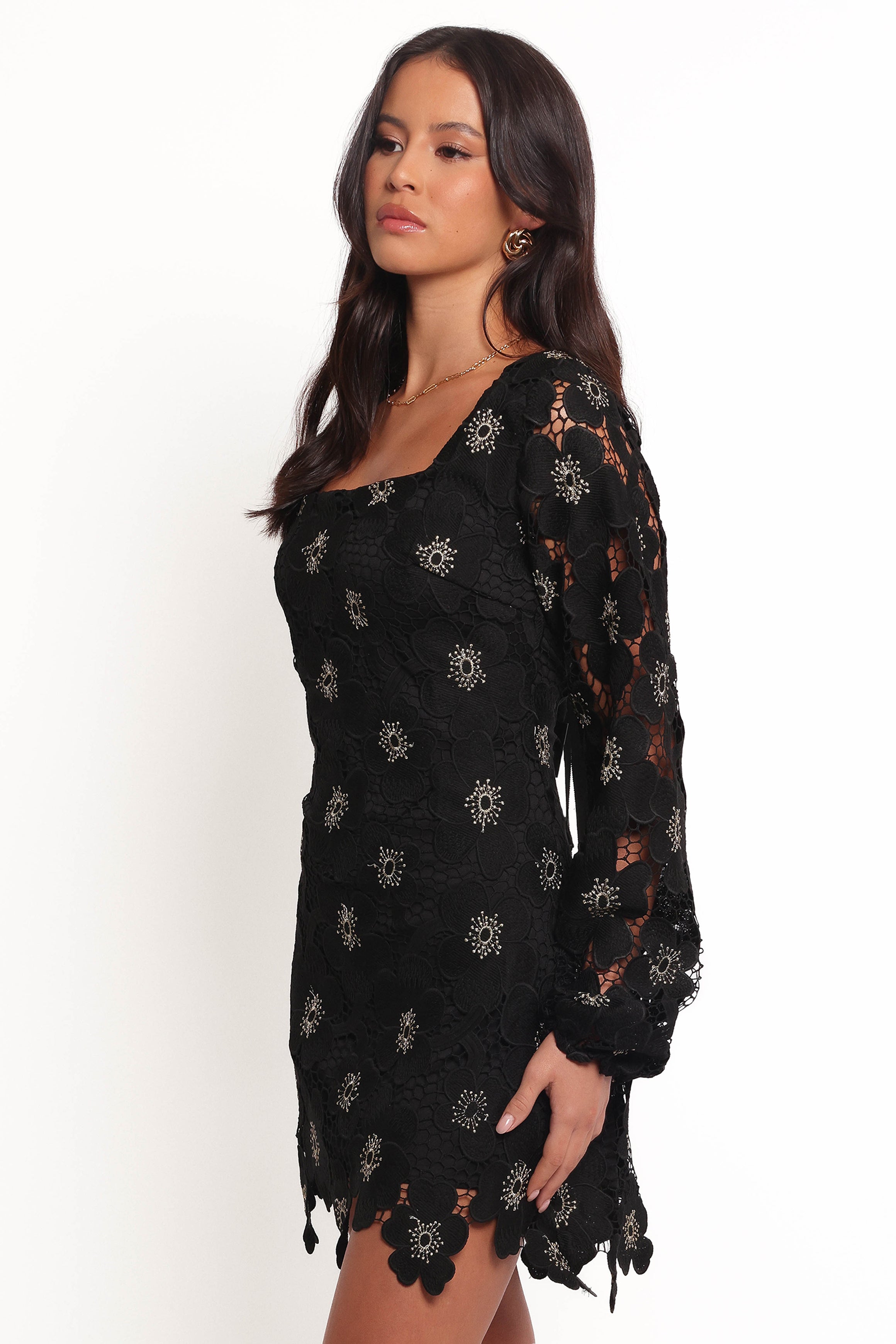 Bardley Long Sleeve Mini Dress - Black