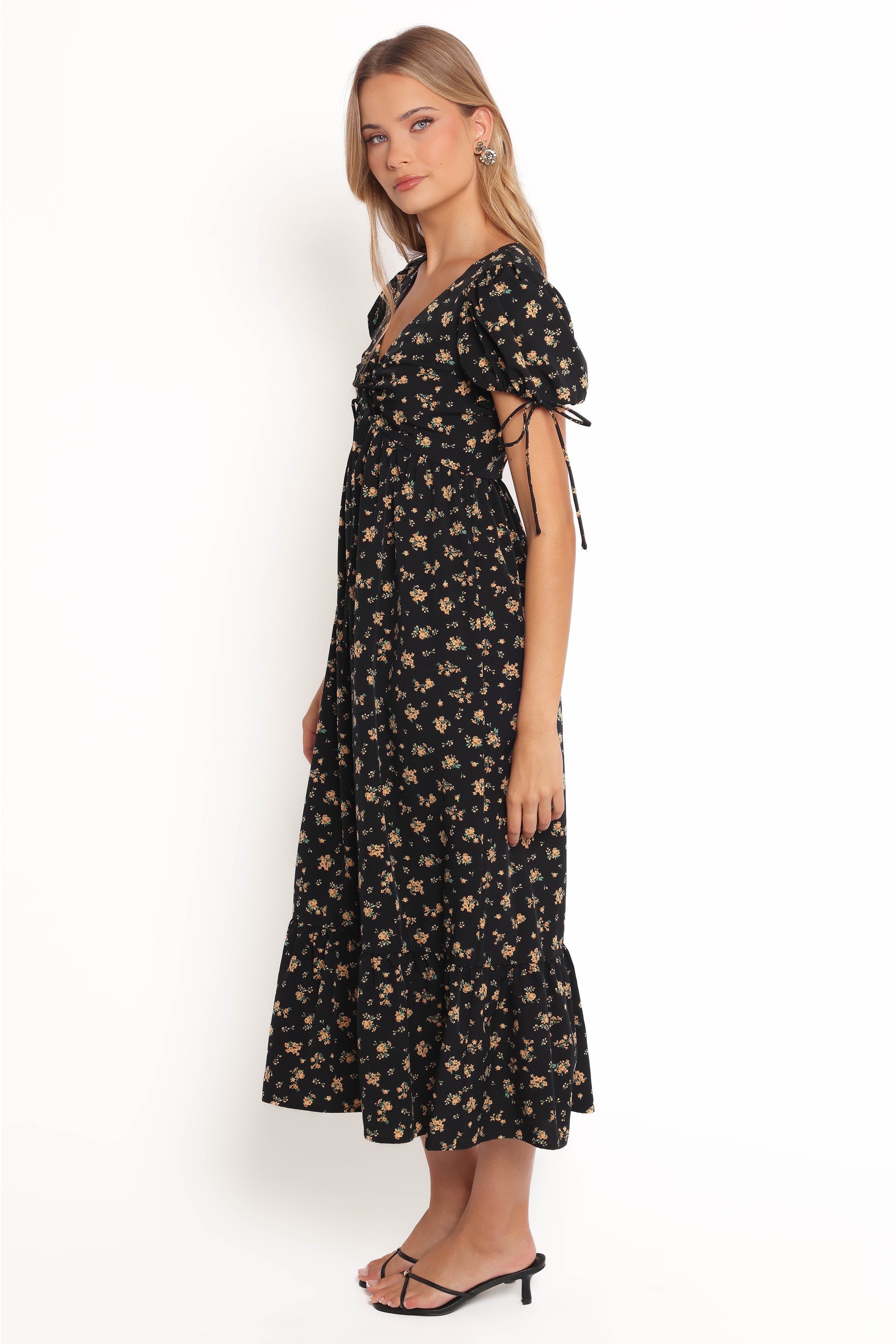 Zina Maxi Dress - Black Floral