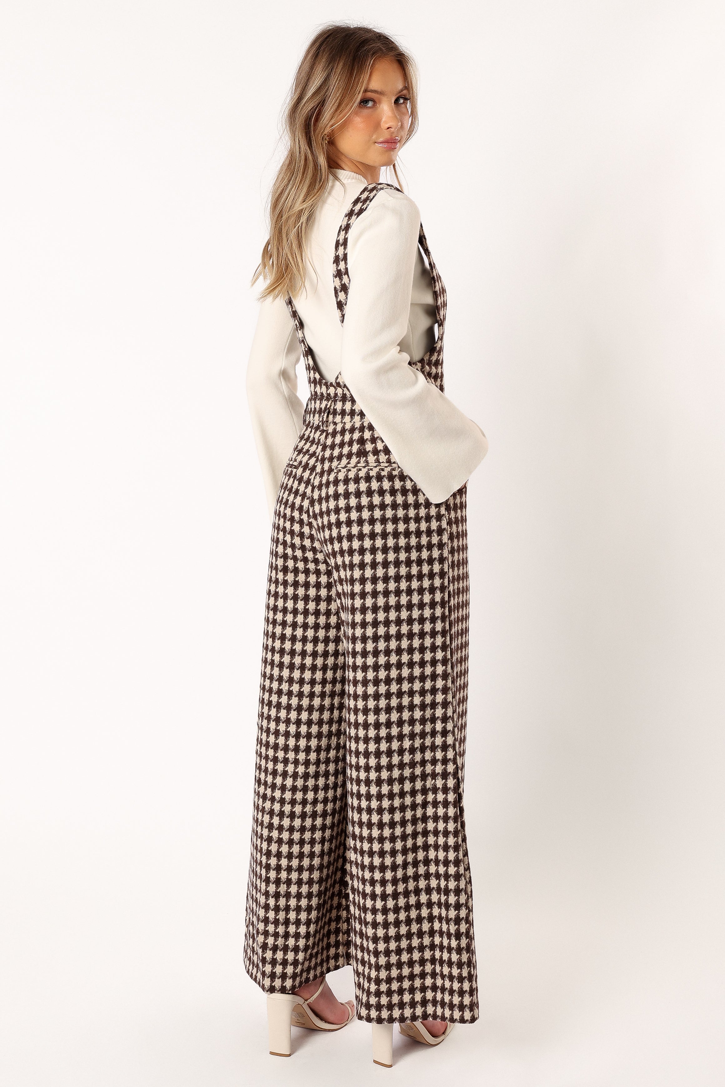 Jackson Jumpsuit - Tan Houndstooth