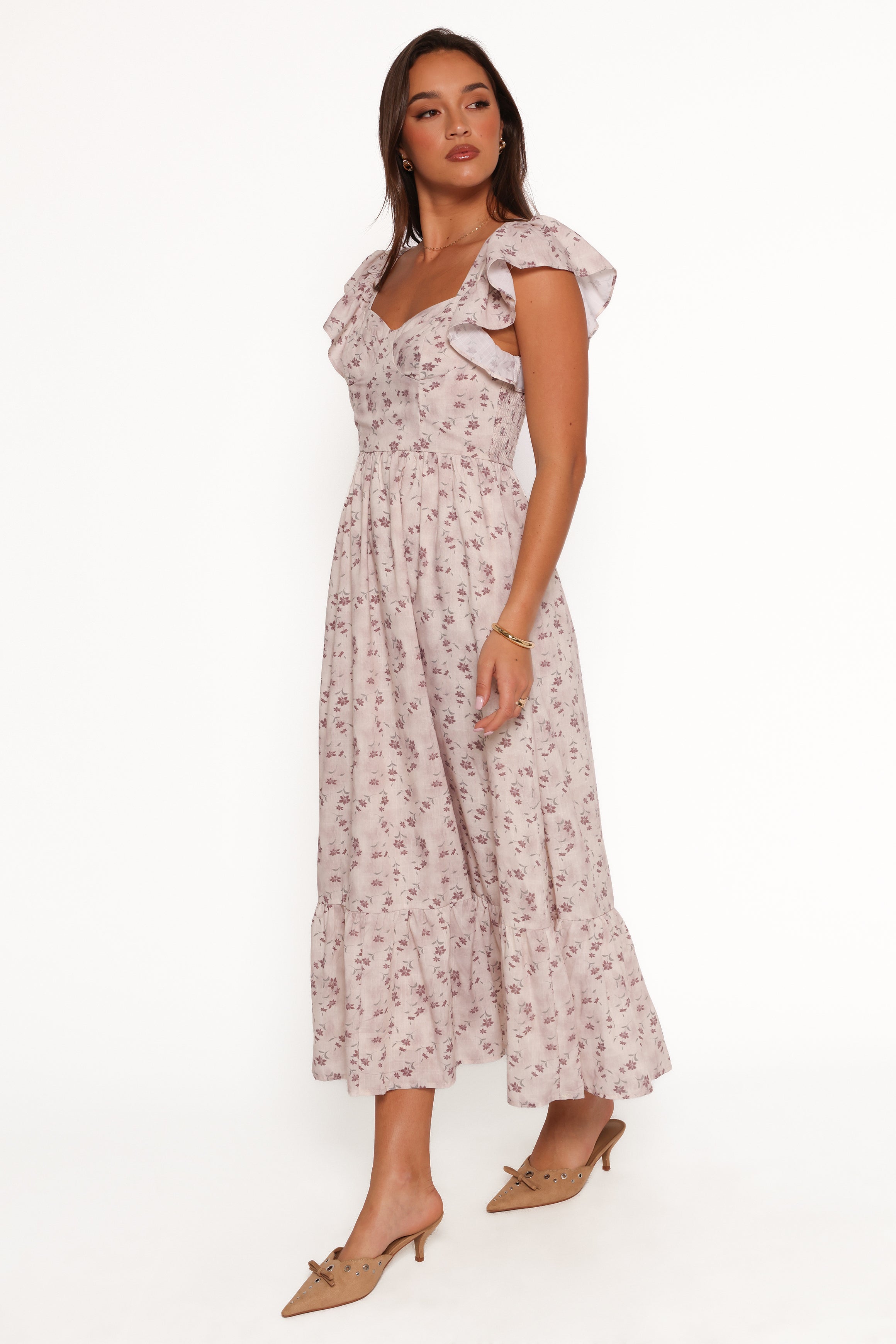 Myles Maxi Dress - Beige Floral