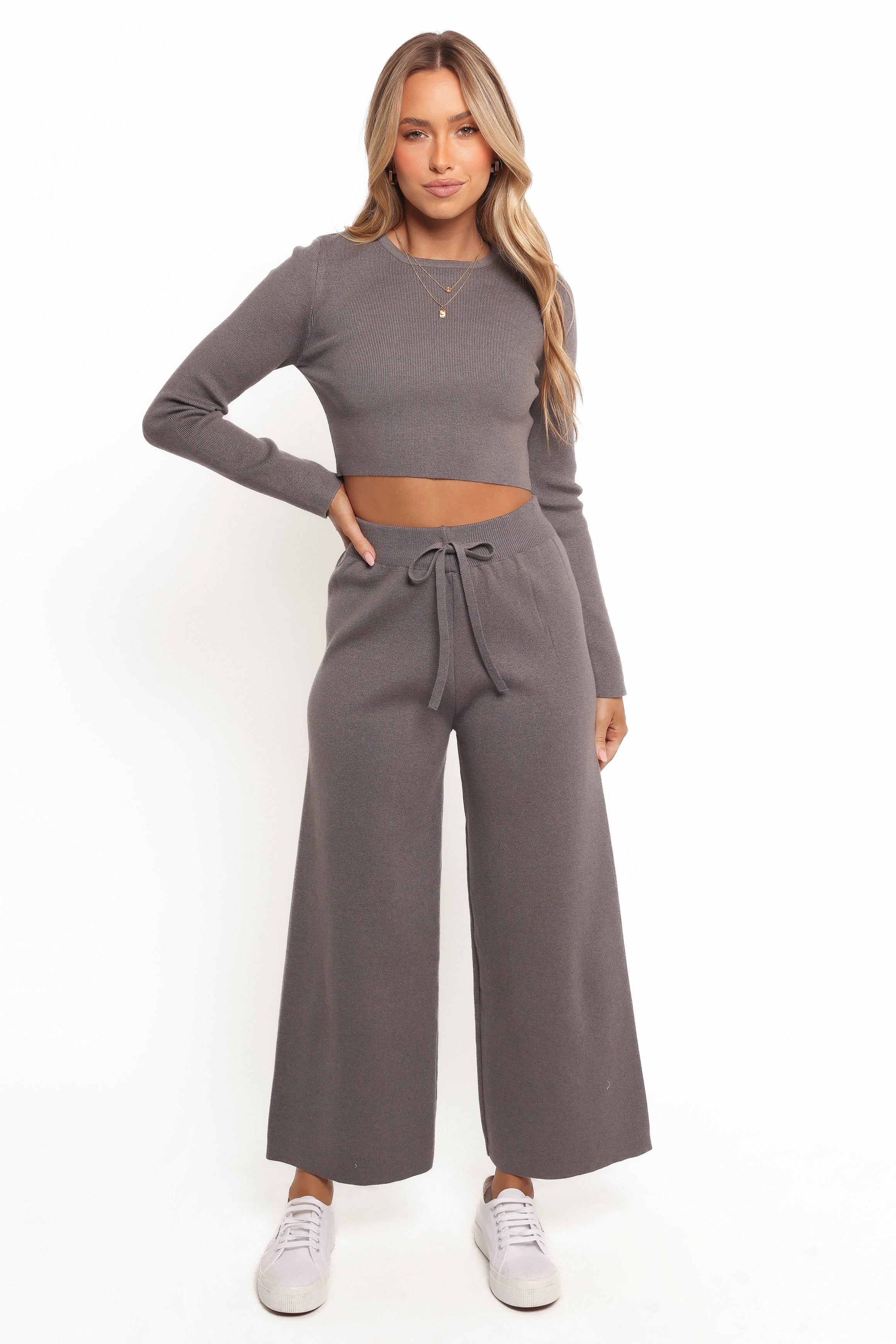 Ayers Long Sleeve Set - Charcoal Grey