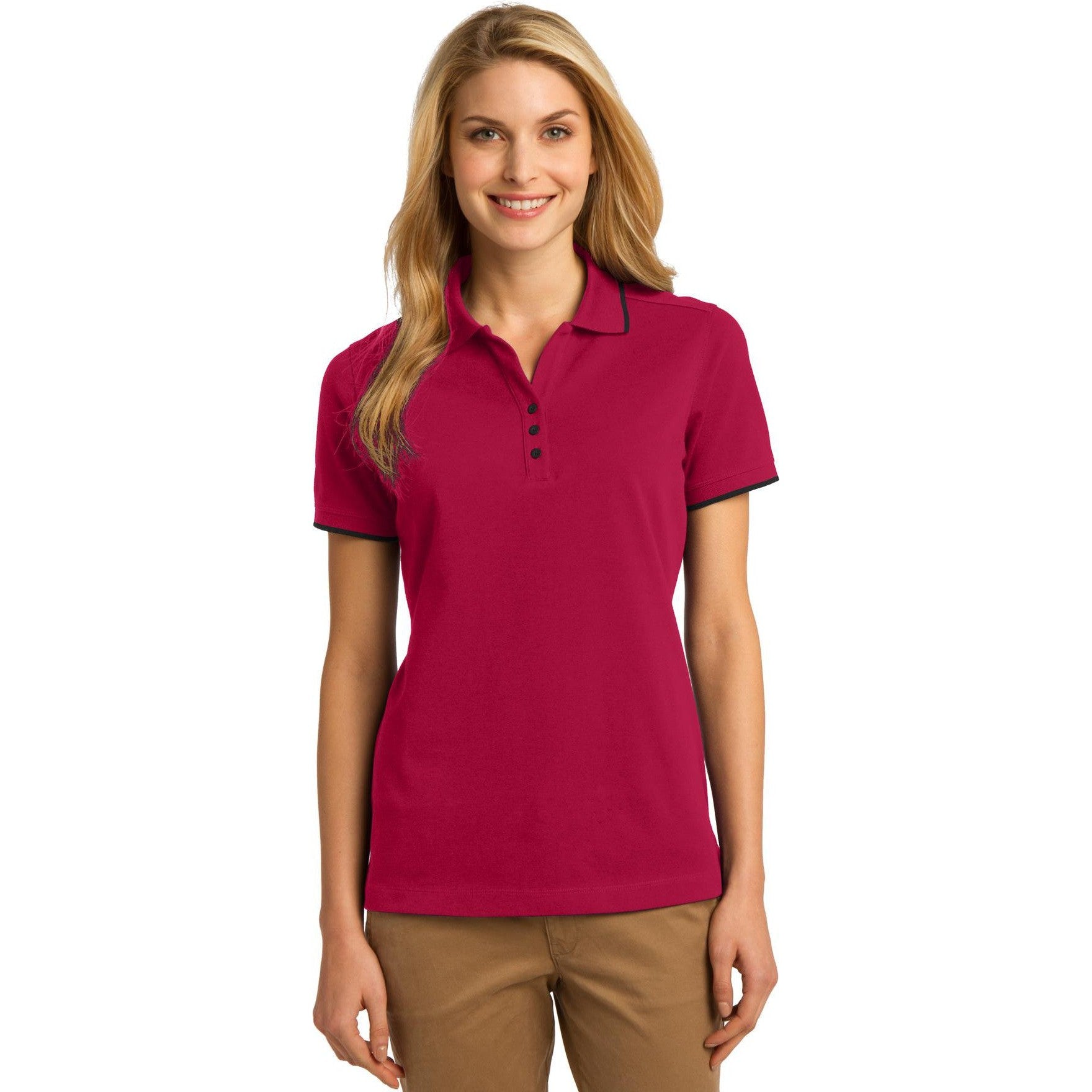 CLOSEOUT - Port Authority Ladies Rapid Dry Tipped Polo