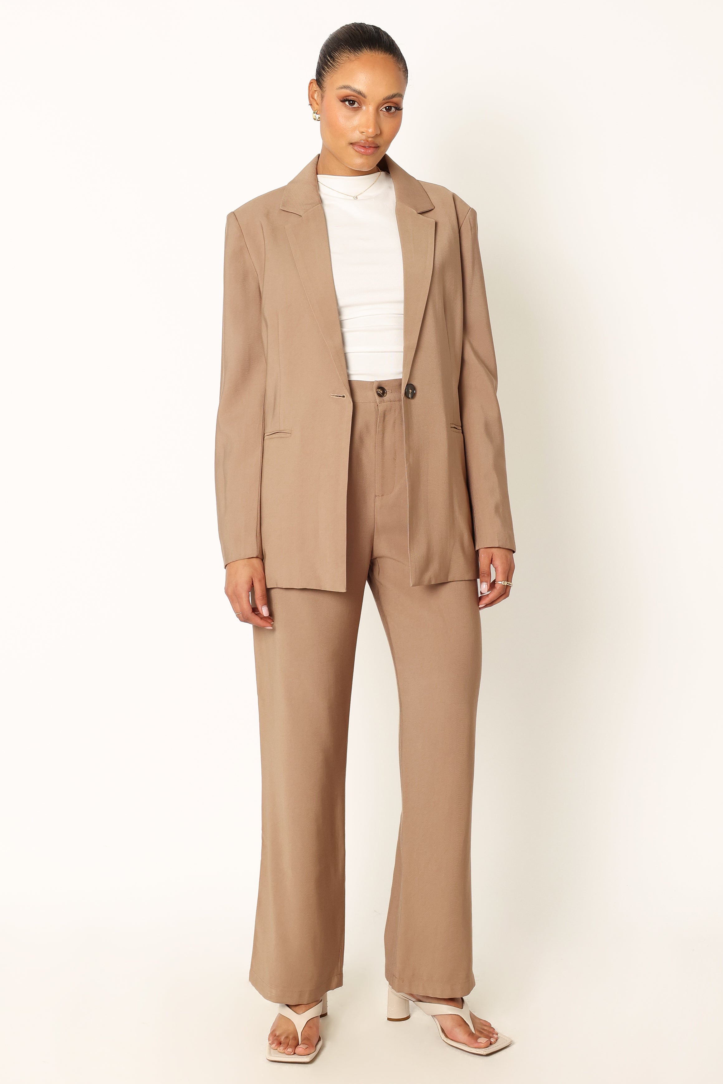 Noelle Oversized Blazer - Light Brown