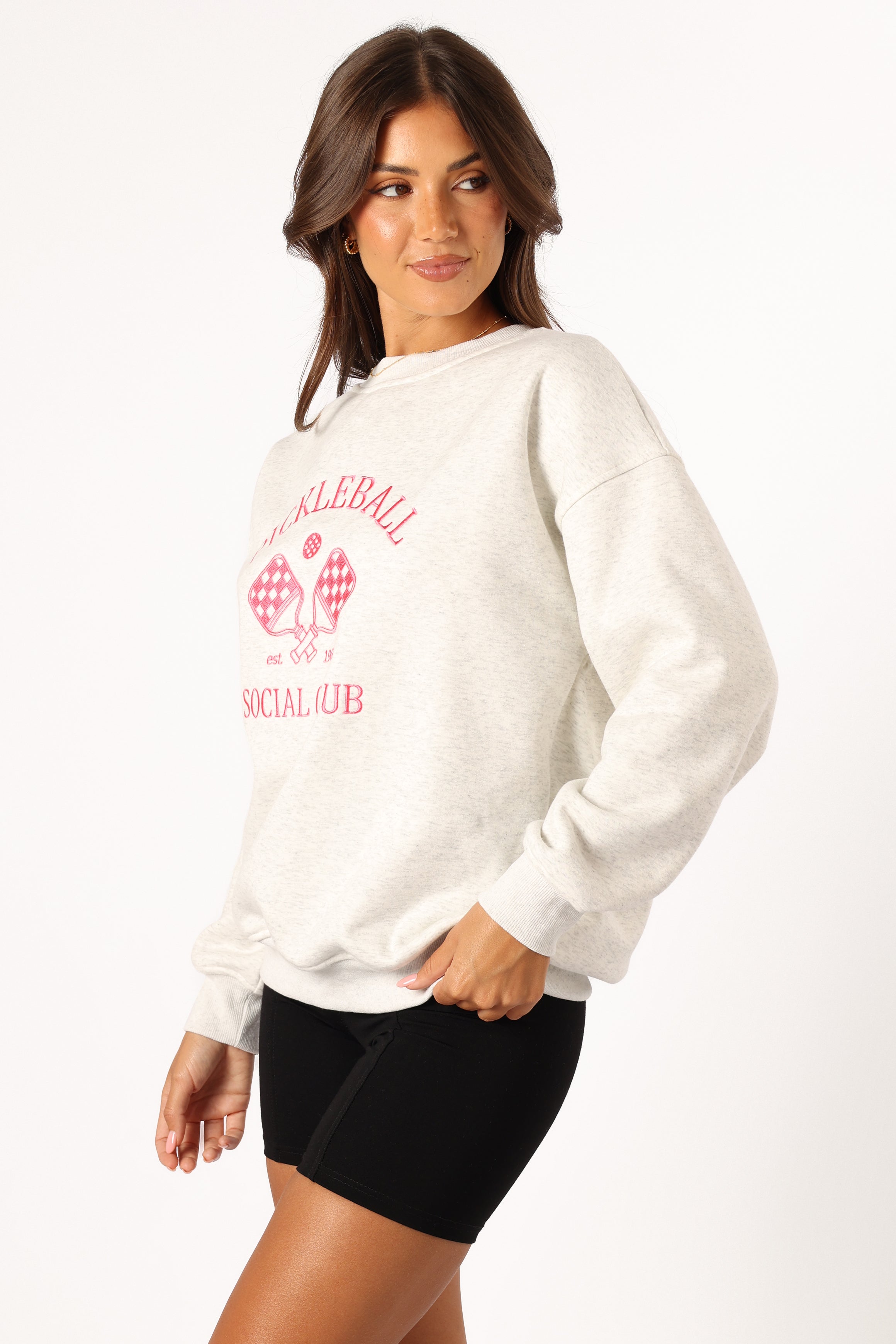 Colette Pickleball Sweatshirt - Heather Grey