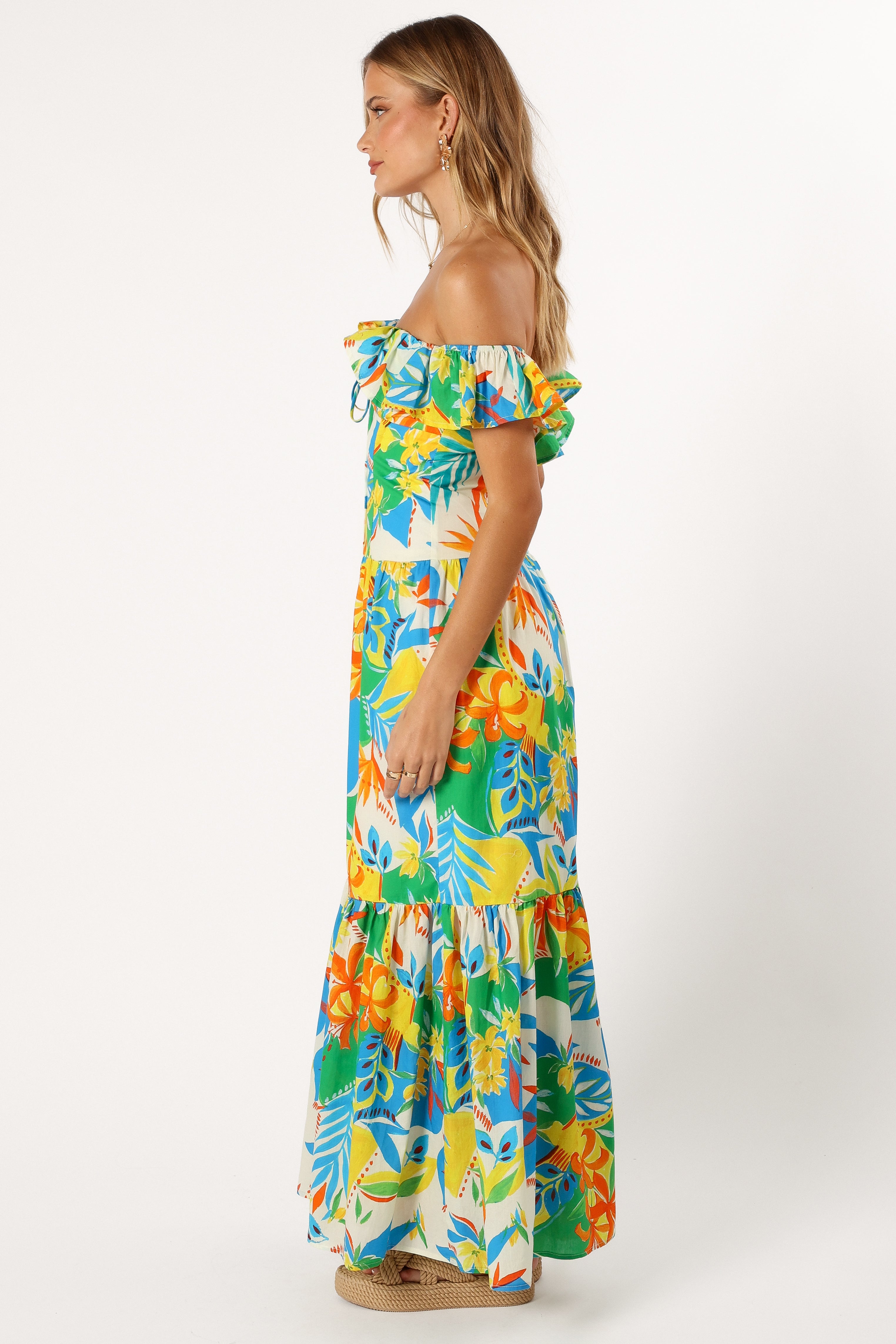 Harriet Off Shoulder Maxi Dress - Malta Print