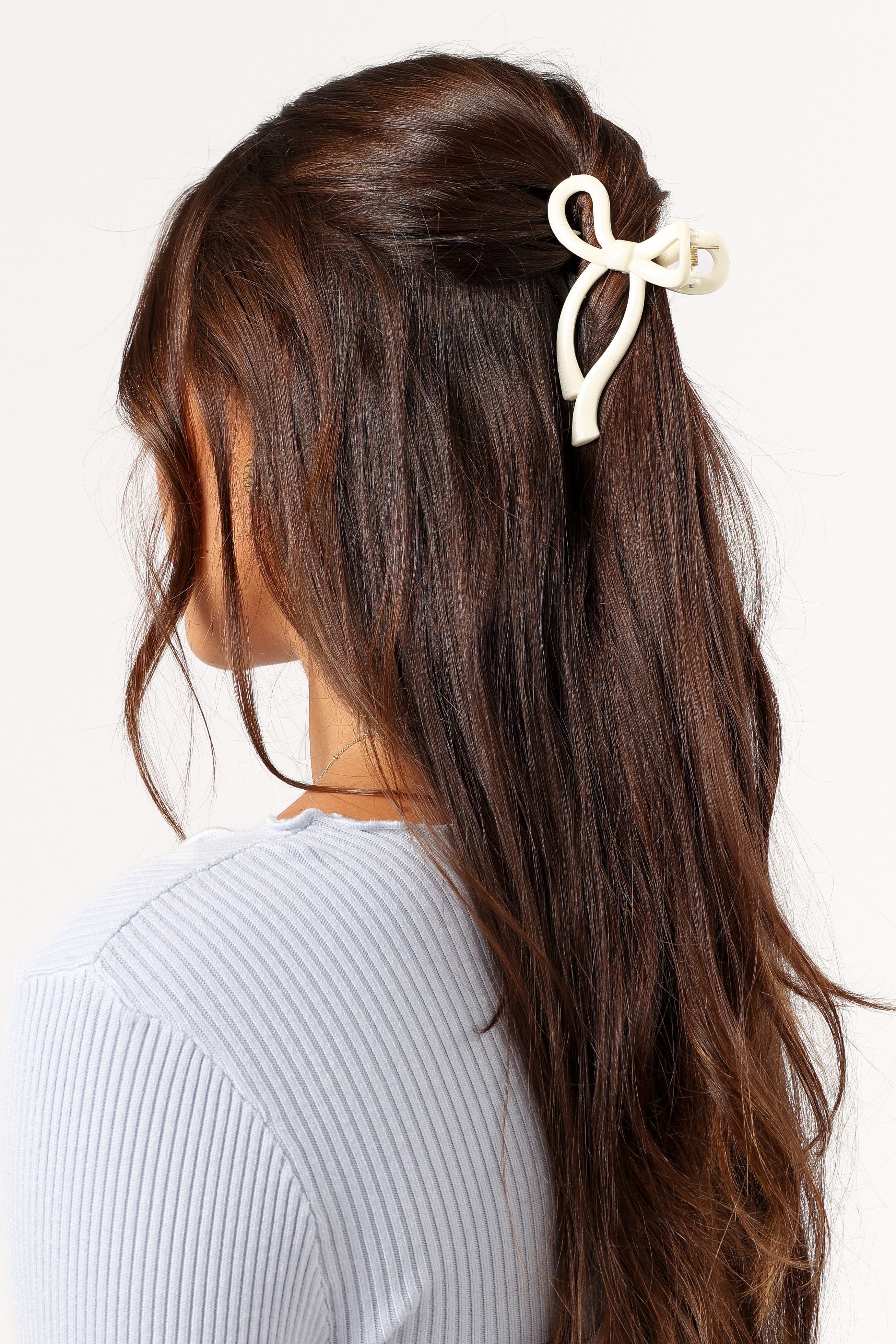 Peyton Bow Hair Clip - White