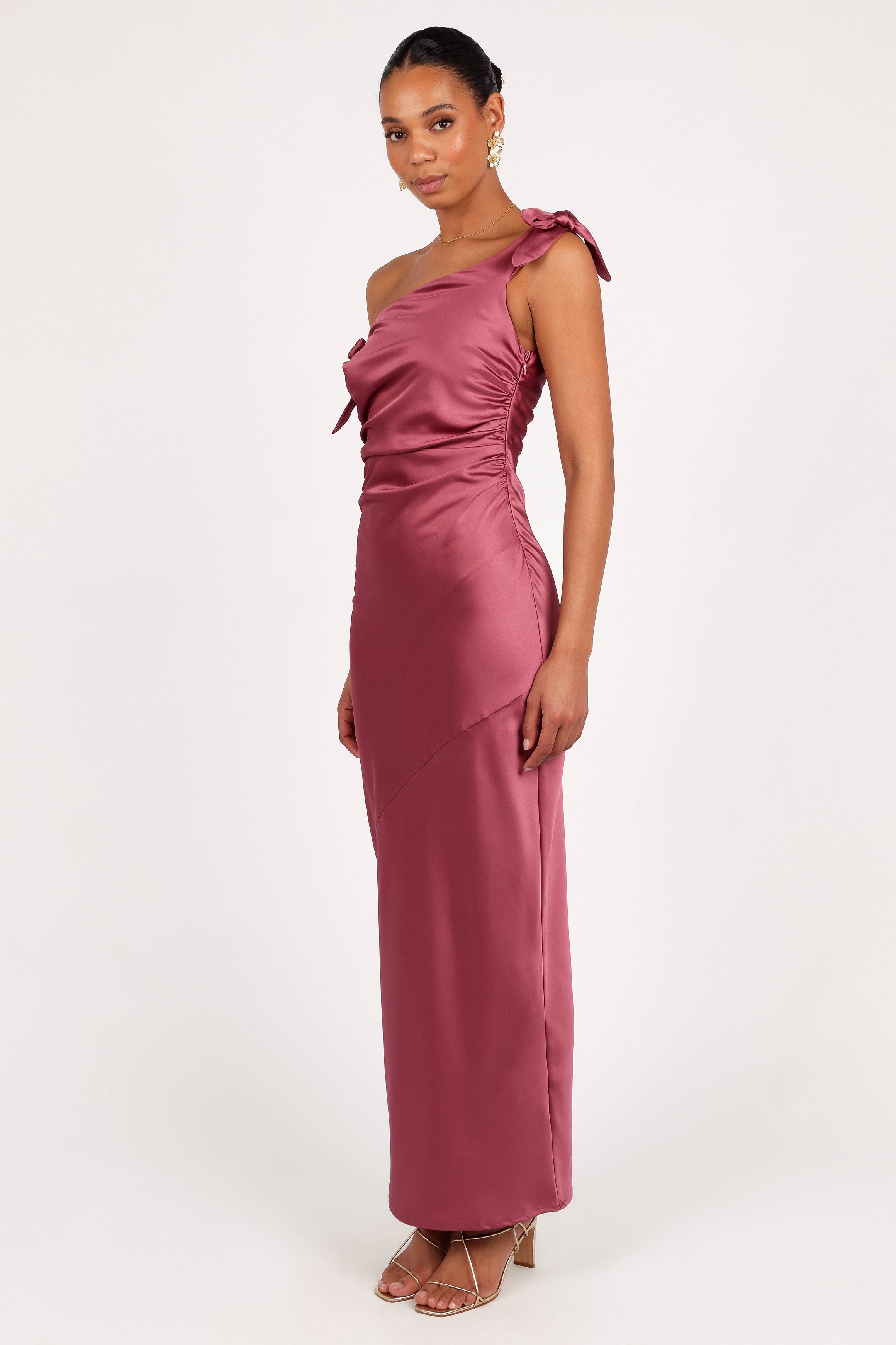 Selma Off Shoulder Maxi Dress - Dark Rose