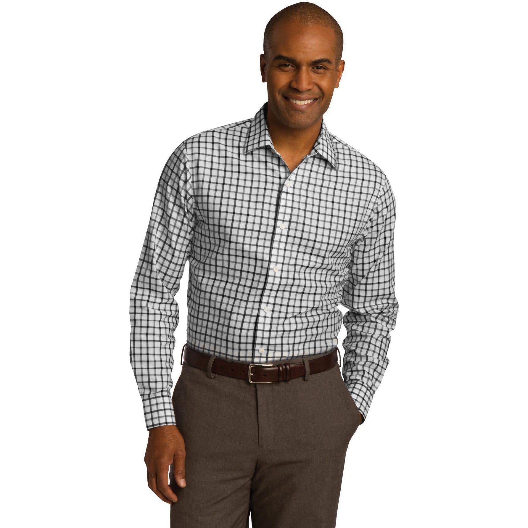 CLOSEOUT - Red House Tricolor Check Slim Fit Non-Iron Shirt