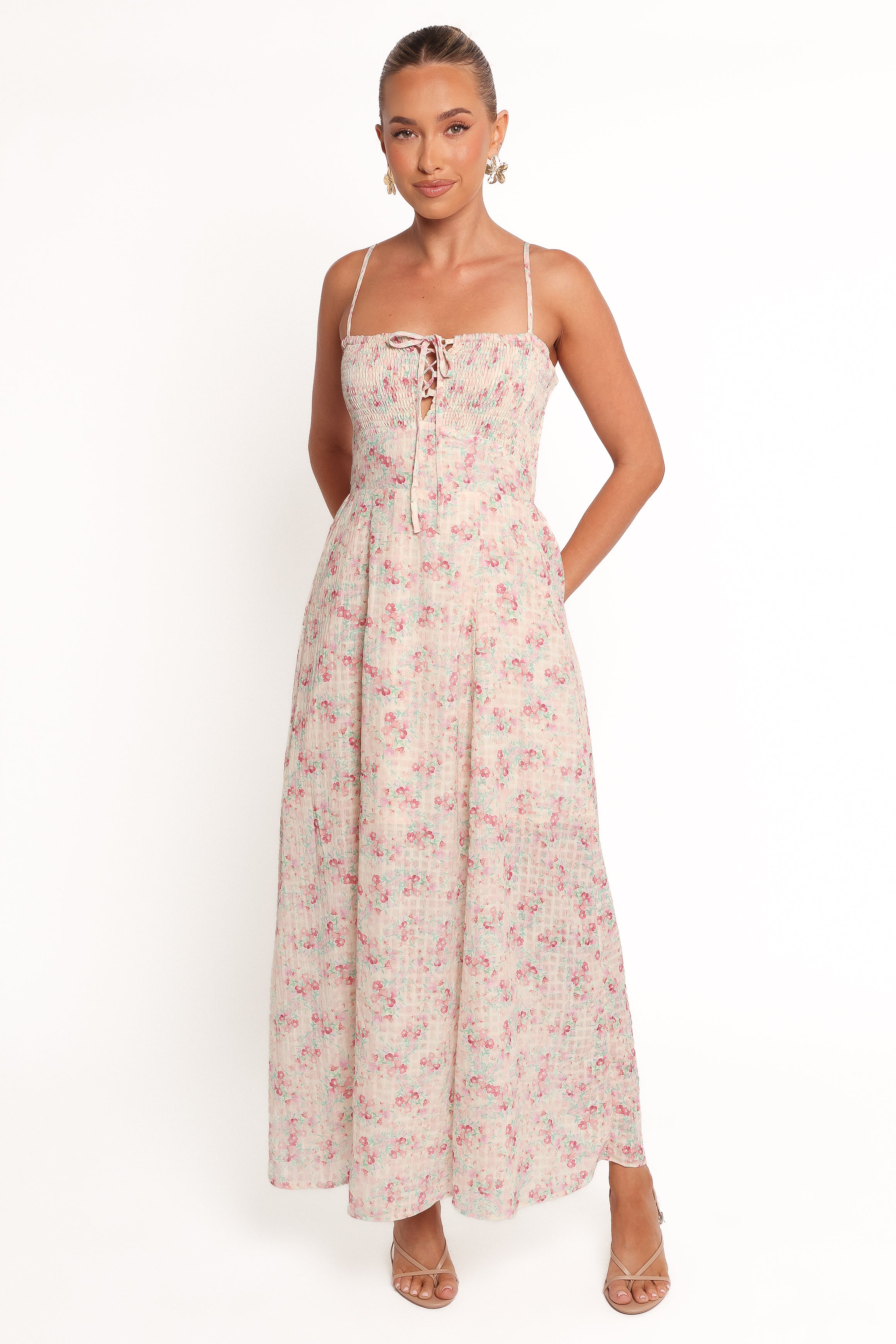 Vespera Maxi Dress - Pink Ditsy