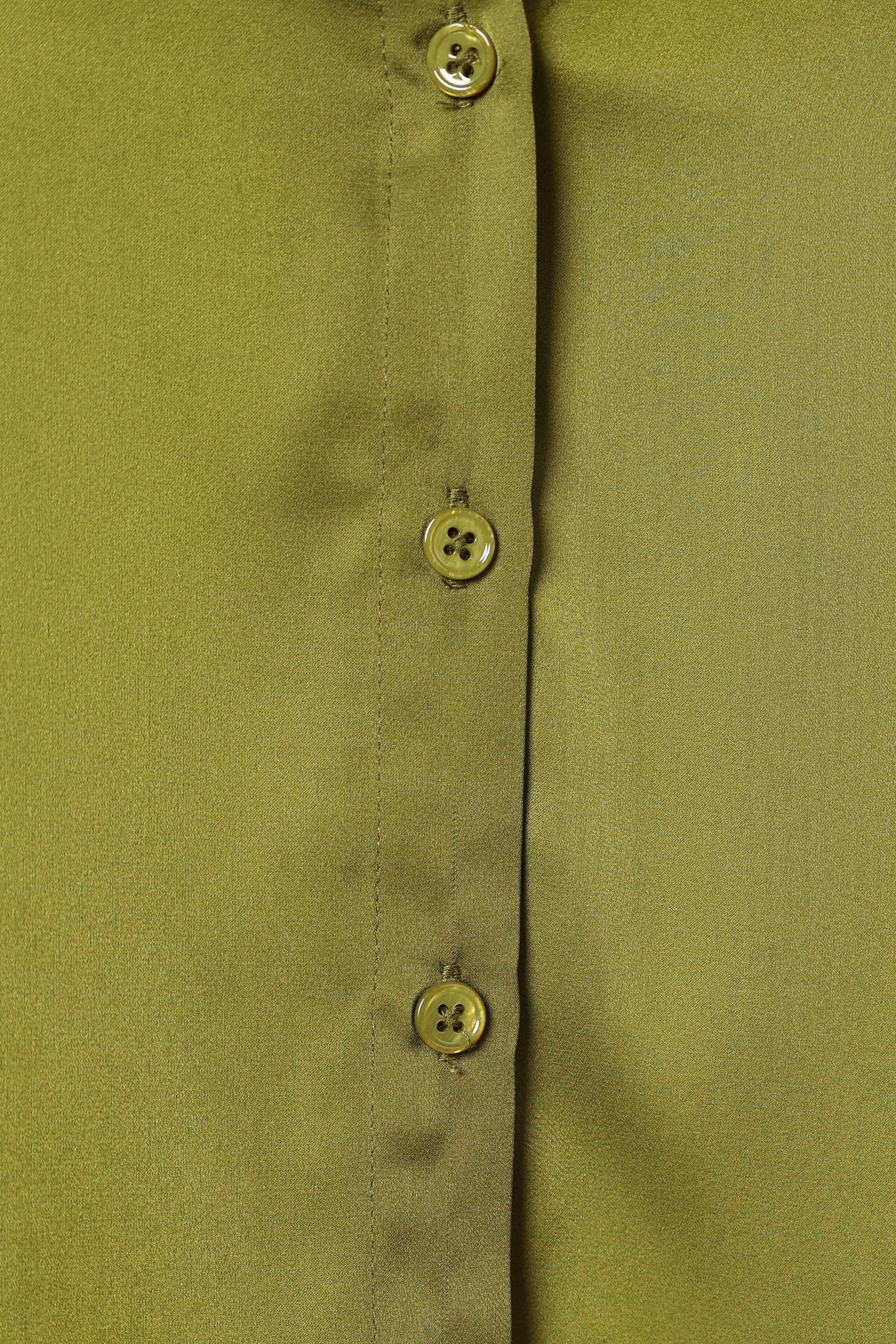 Narissa Satin Shirt - Palm Green