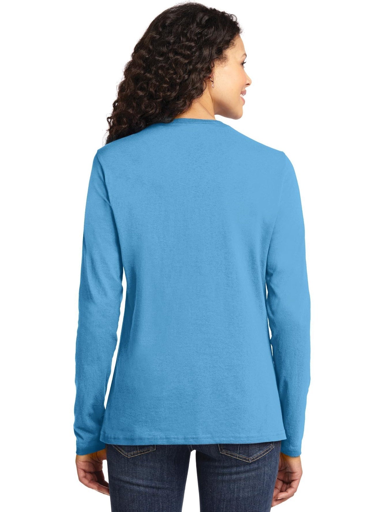 OUTLET-Port & Company Ladies Long Sleeve Cotton T-Shirt