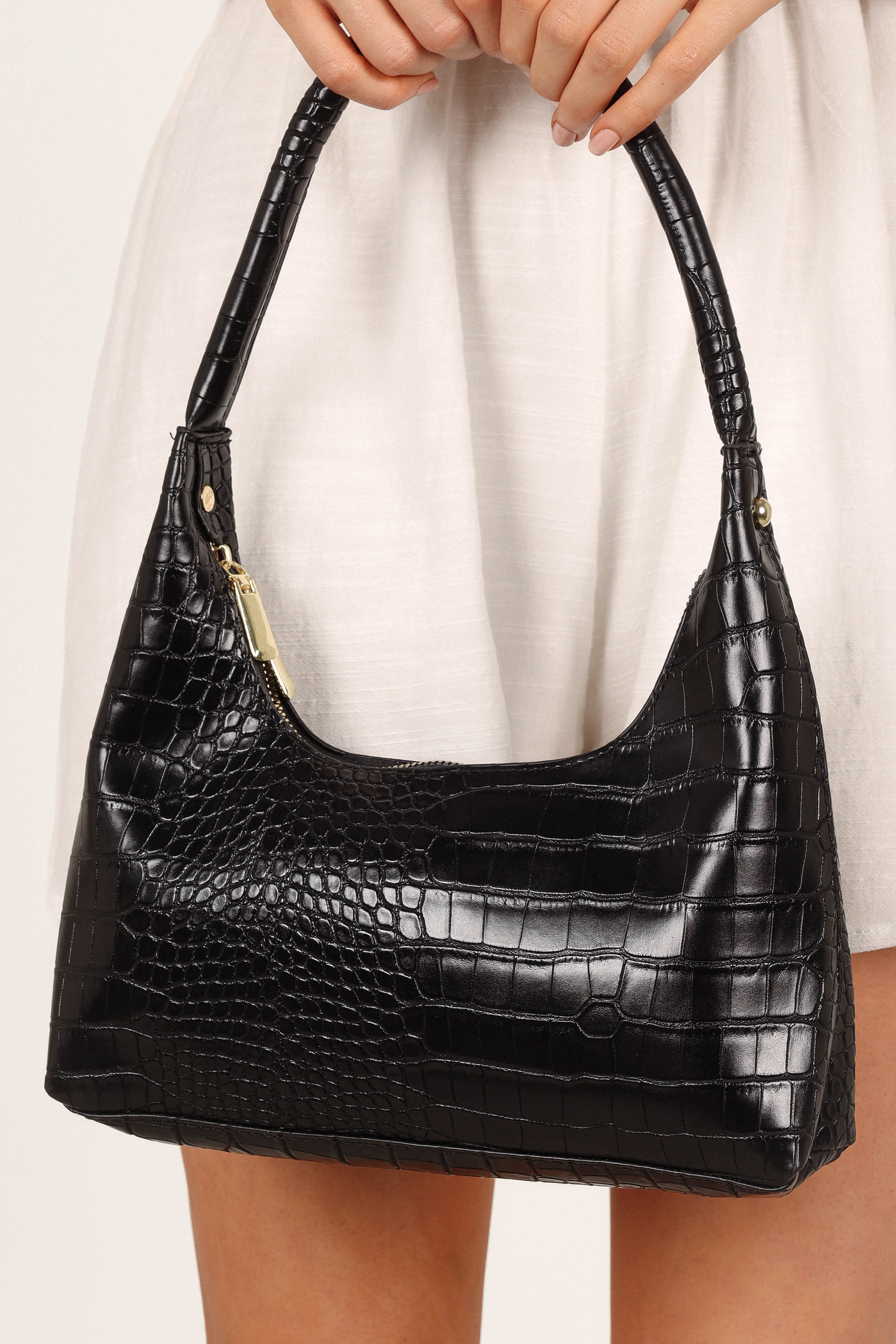 Hunter Shoulder Bag - Black Croc