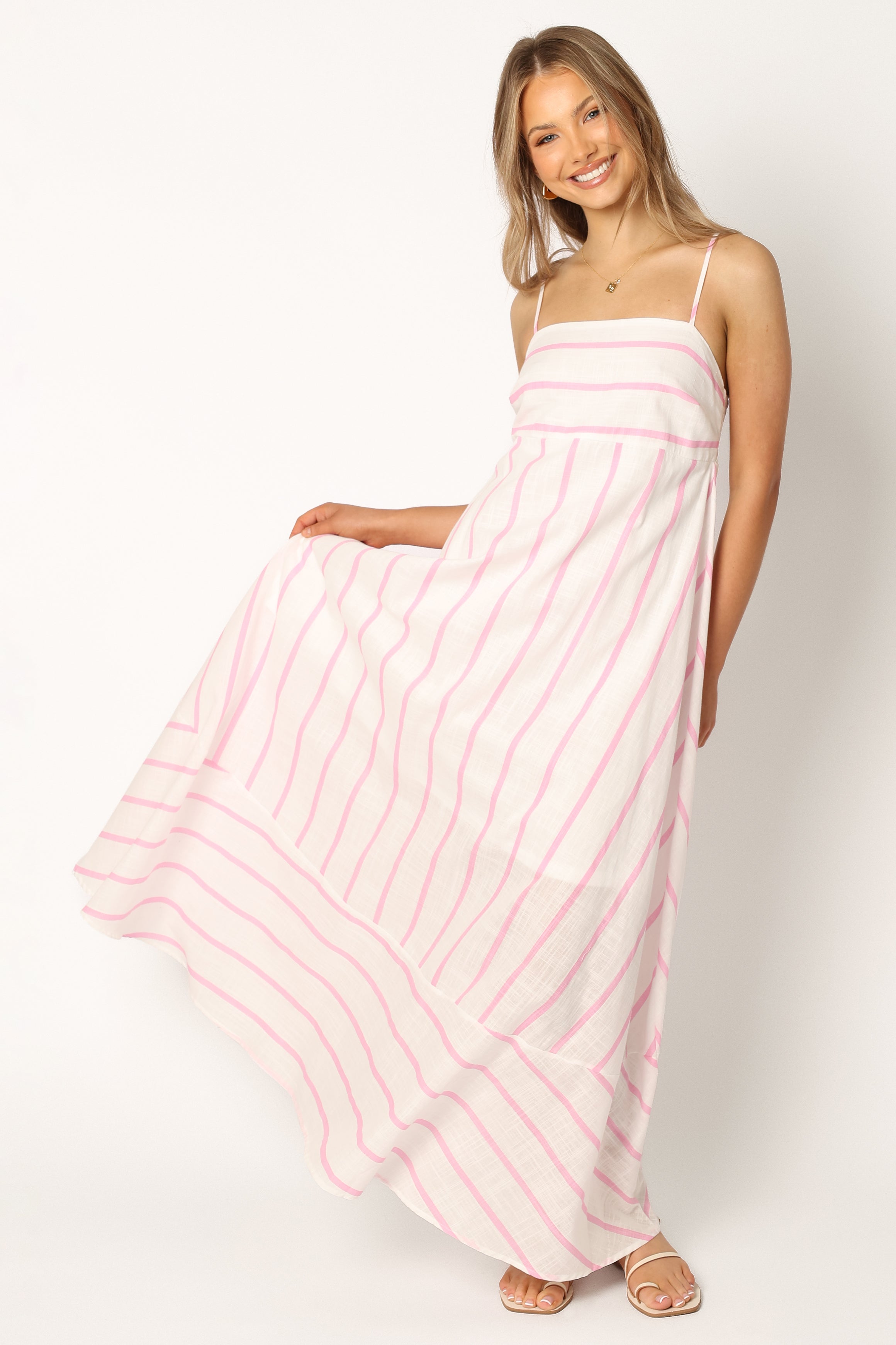 Seville Maxi Dress - Pink Stripe