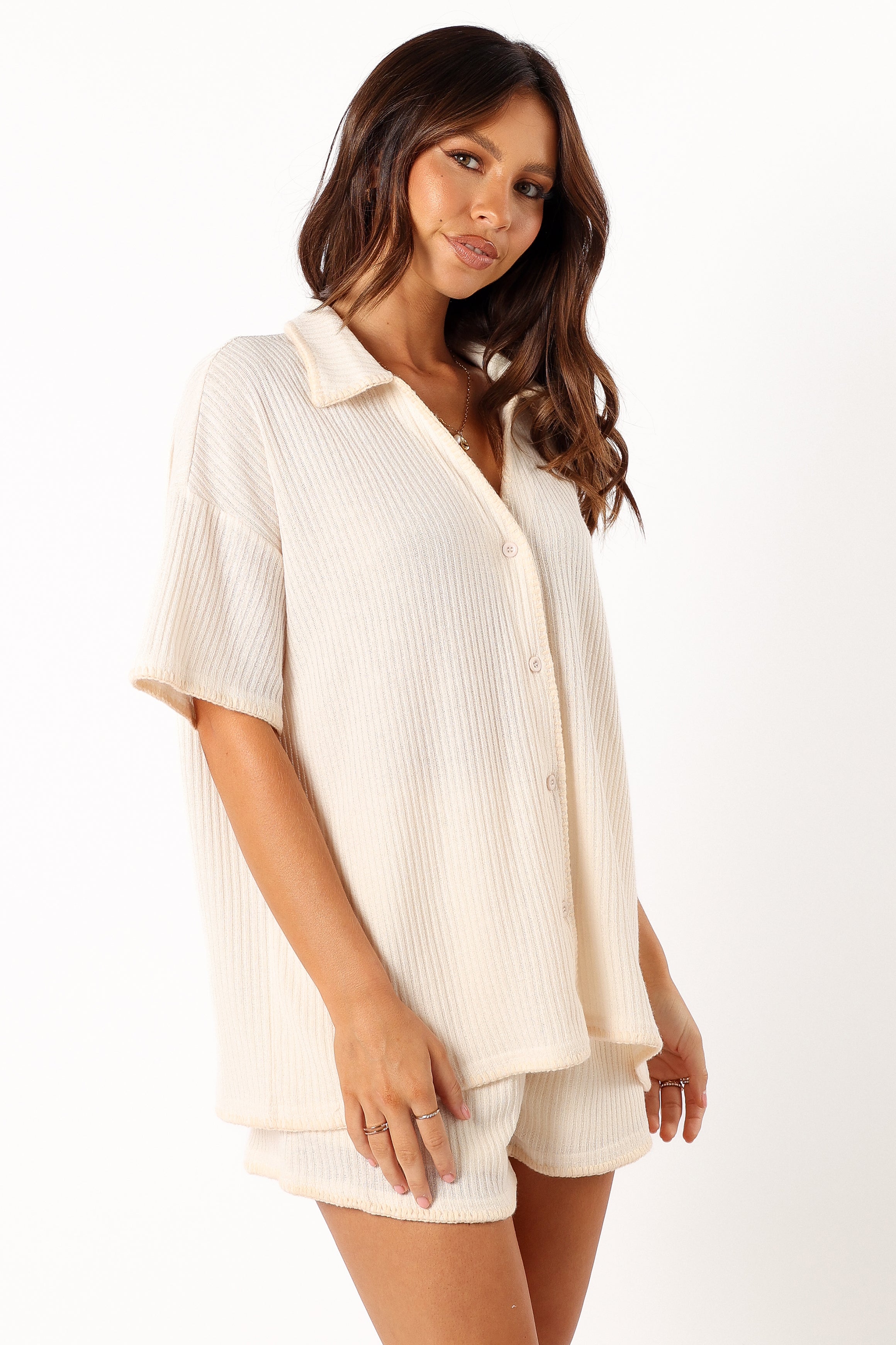 Bobby Knit Short Set - Beige